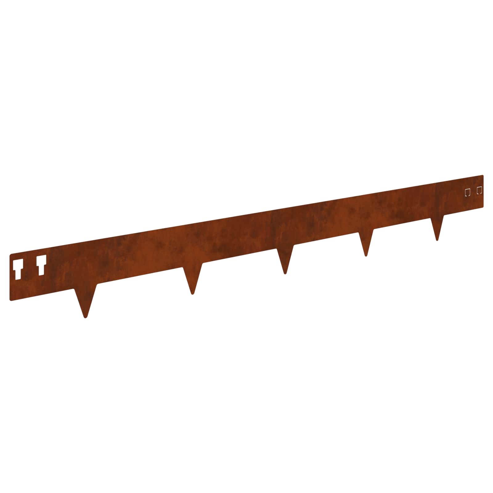 Lawn Edge with Sharp Points 20 pcs 100x12cm Steel Rusty