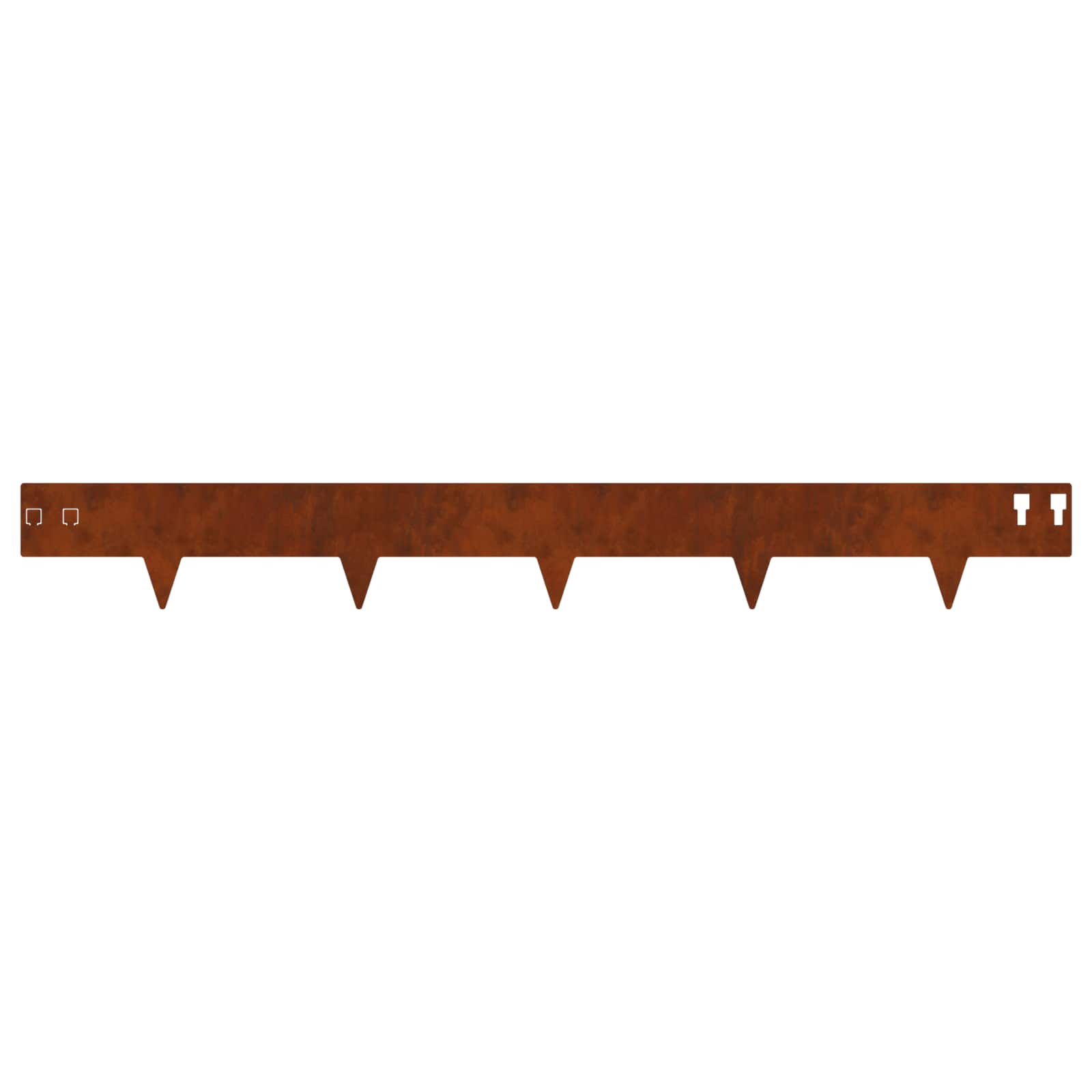 Lawn Edge with Sharp Points 20 pcs 100x12cm Steel Rusty