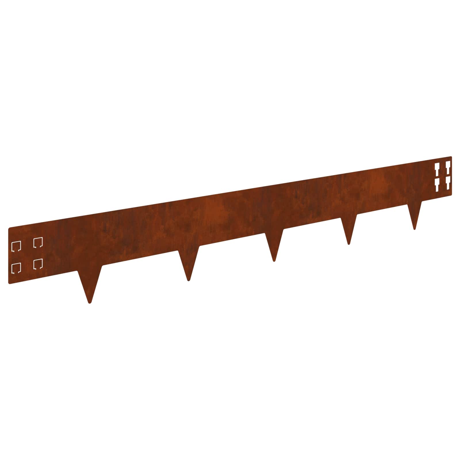 Lawn Edge with Sharp Points 20 pcs 100x15cm Steel Rusty