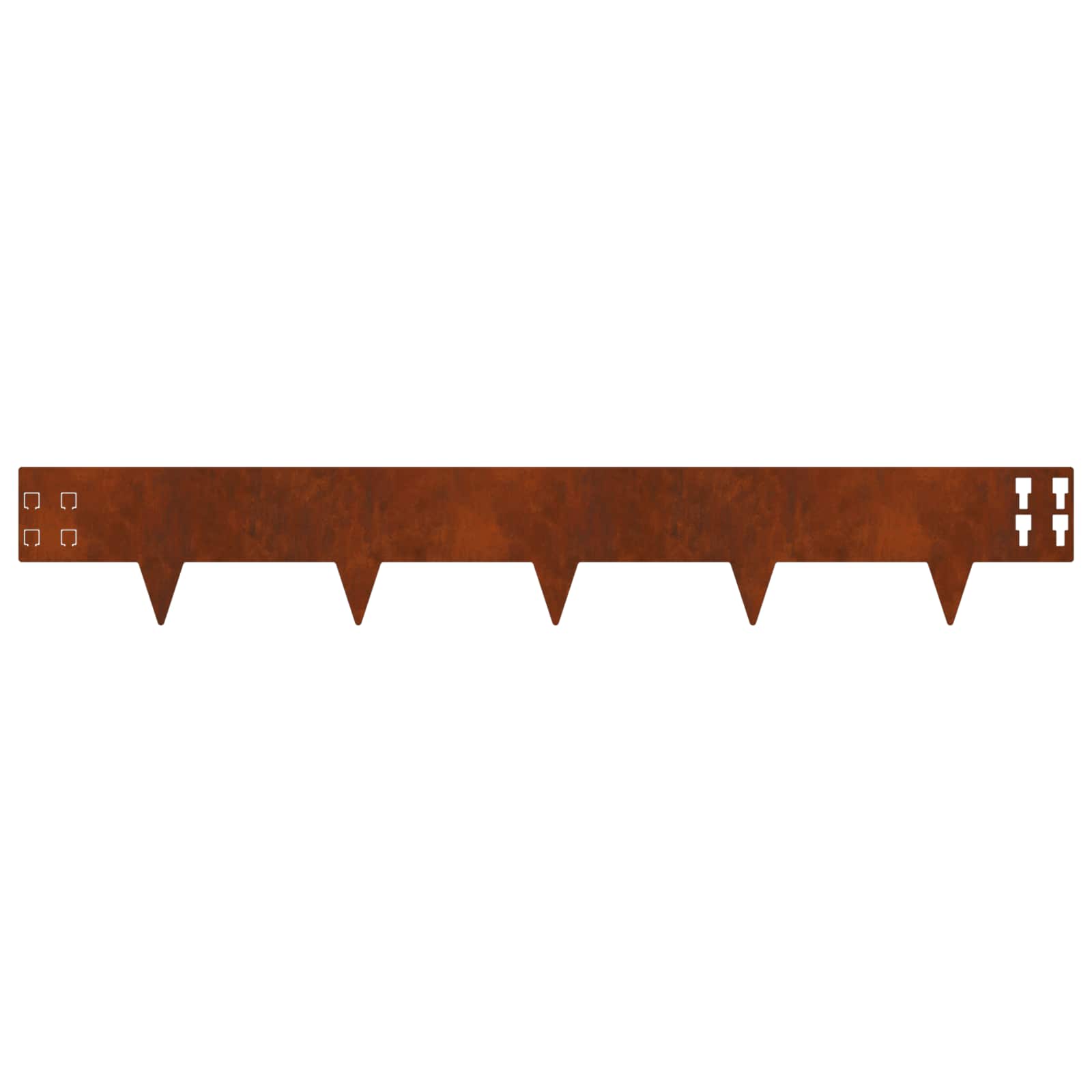 Lawn Edge with Sharp Points 20 pcs 100x15cm Steel Rusty