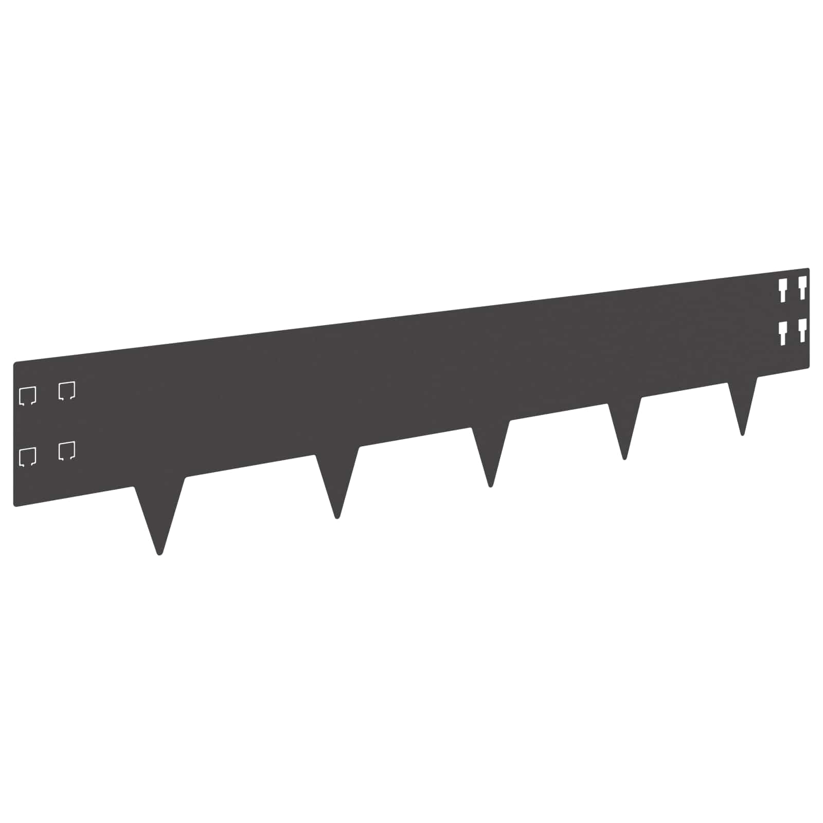 Lawn Edging 20 pcs 100 x 20 cm Steel Black
