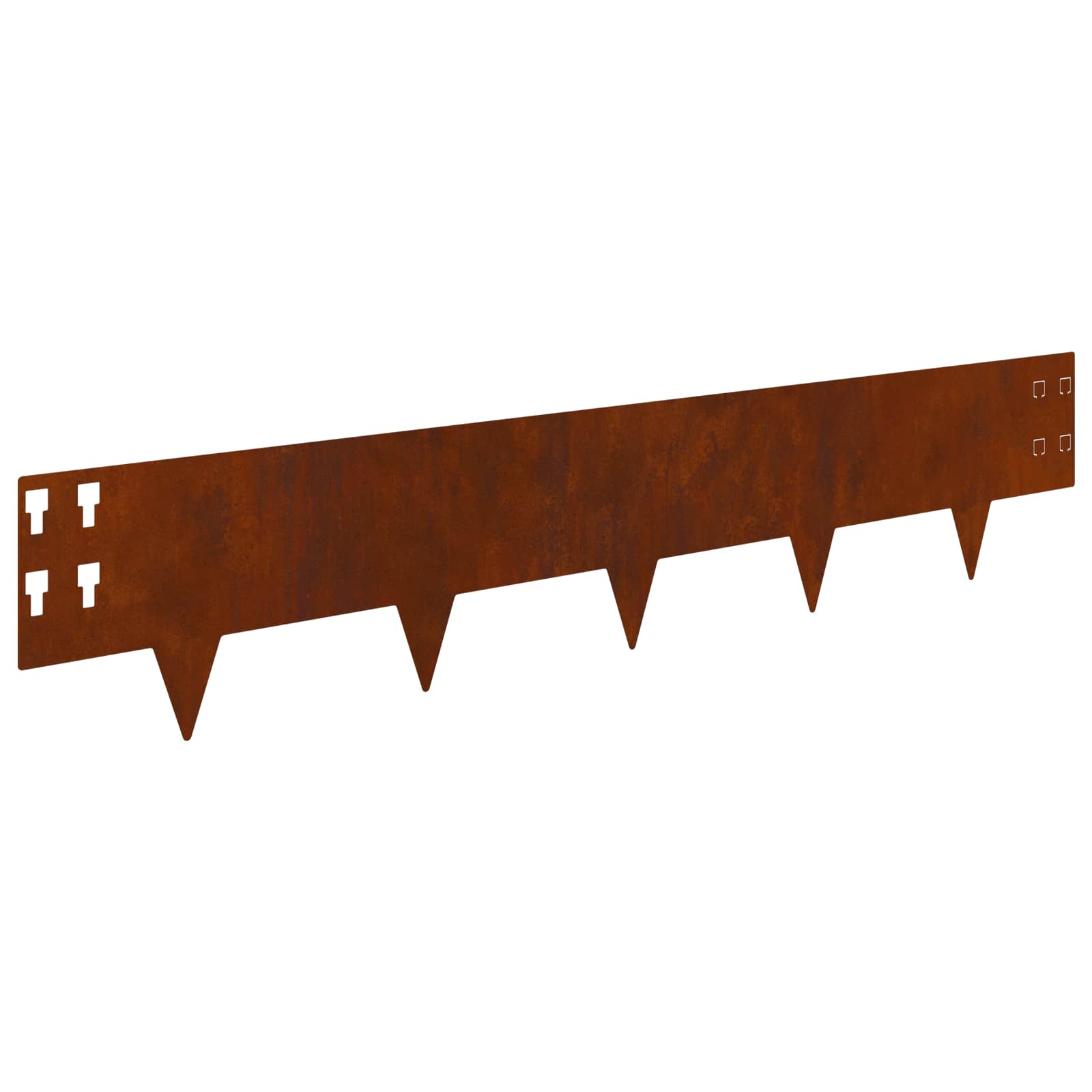 Lawn Edging 10 pcs 100 x 20 cm Steel Rusty