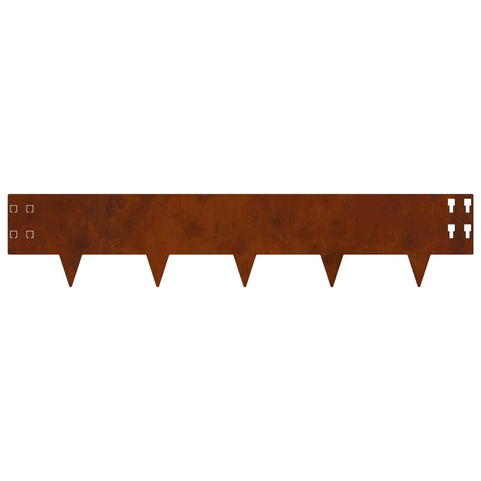 Lawn Edging 10 pcs 100 x 20 cm Steel Rusty