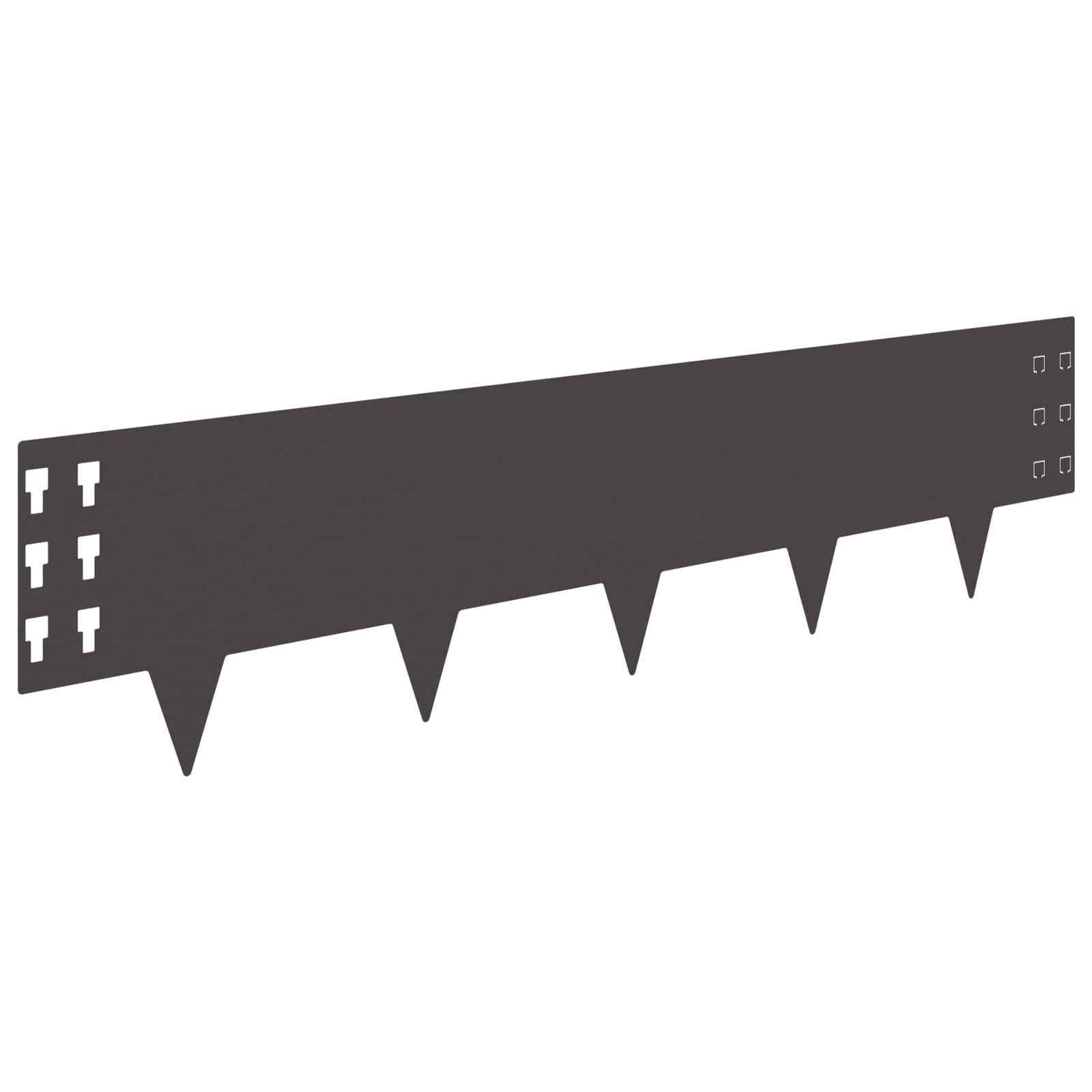 Lawn Edging 10 pcs 100 x 25 cm Steel Black