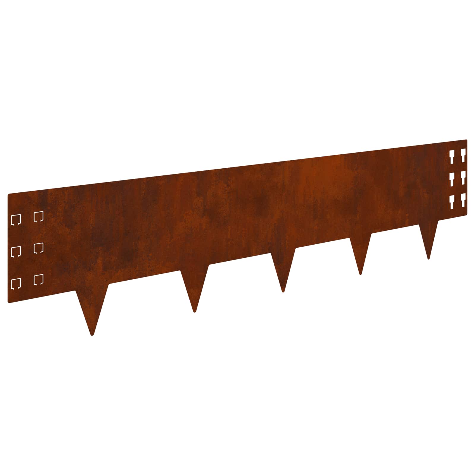 Lawn Edging 20 pcs 100 x 25 cm Steel Rusty