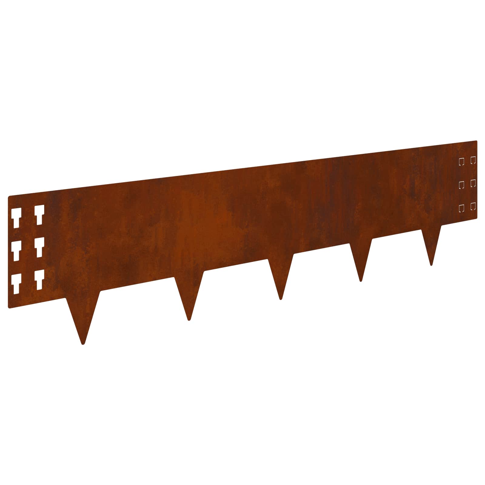 Lawn Edging 20 pcs 100 x 25 cm Steel Rusty