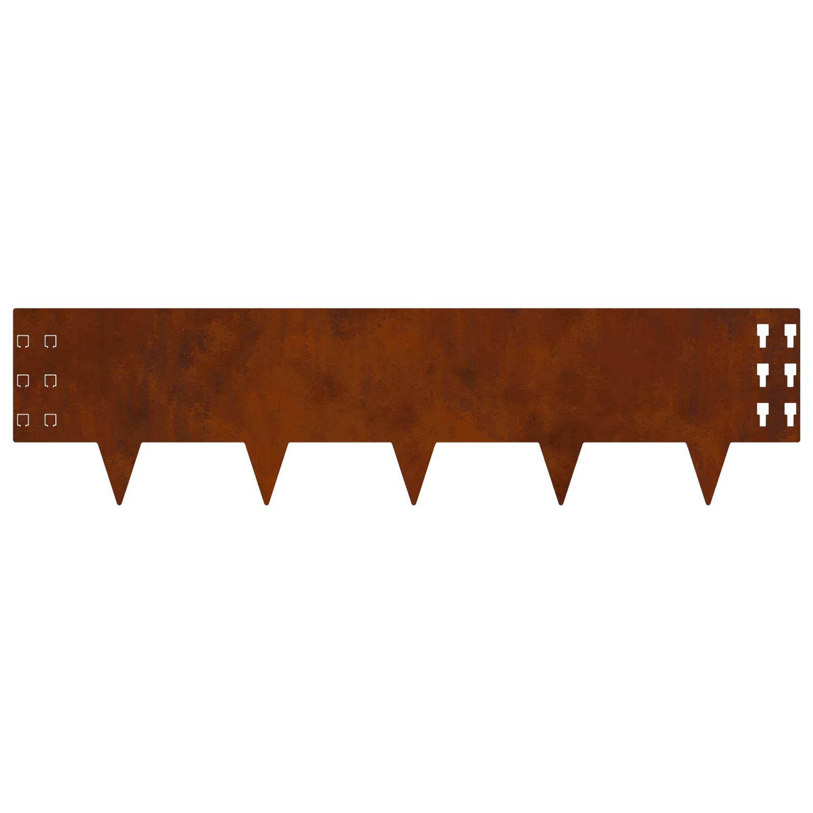 Lawn Edging 20 pcs 100 x 25 cm Steel Rusty