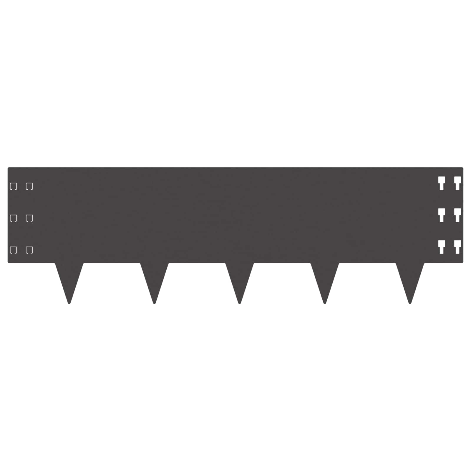 Lawn Edging 10 pcs 100 x 30 cm Steel Black