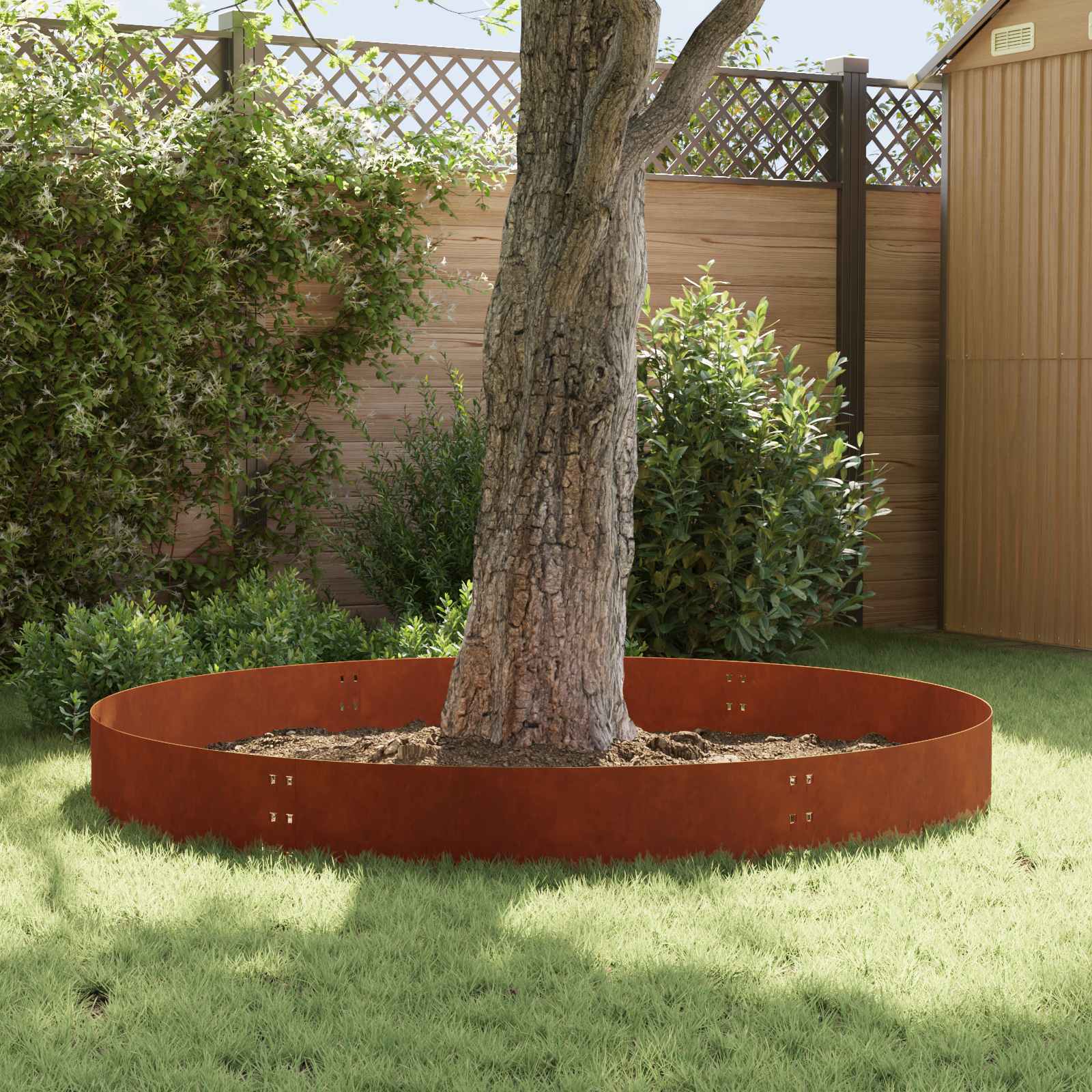 Lawn Edging 10 pcs 100 x 30 cm Steel Rusty