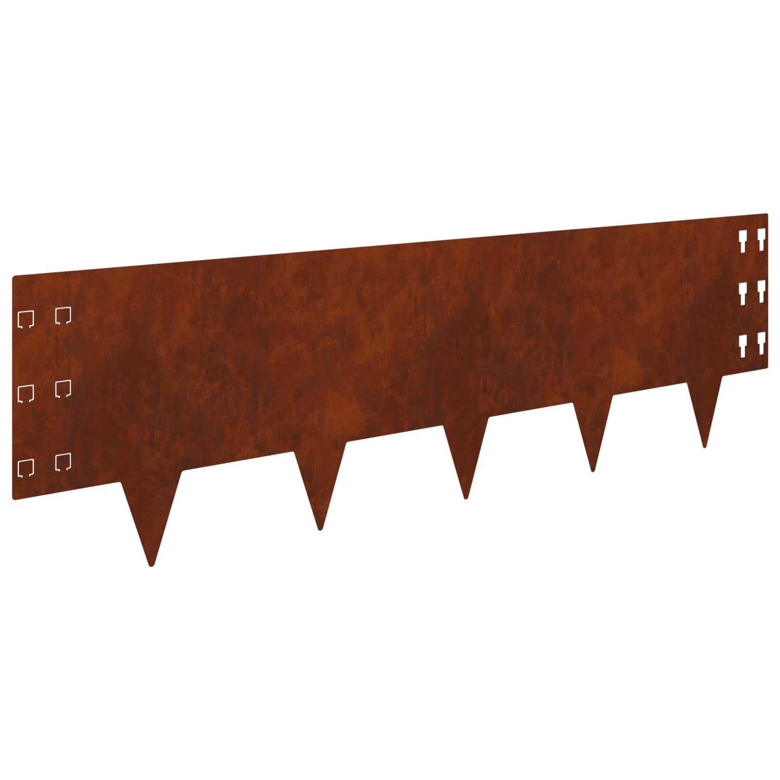 Lawn Edging 20 pcs 100 x 30 cm Steel Rusty