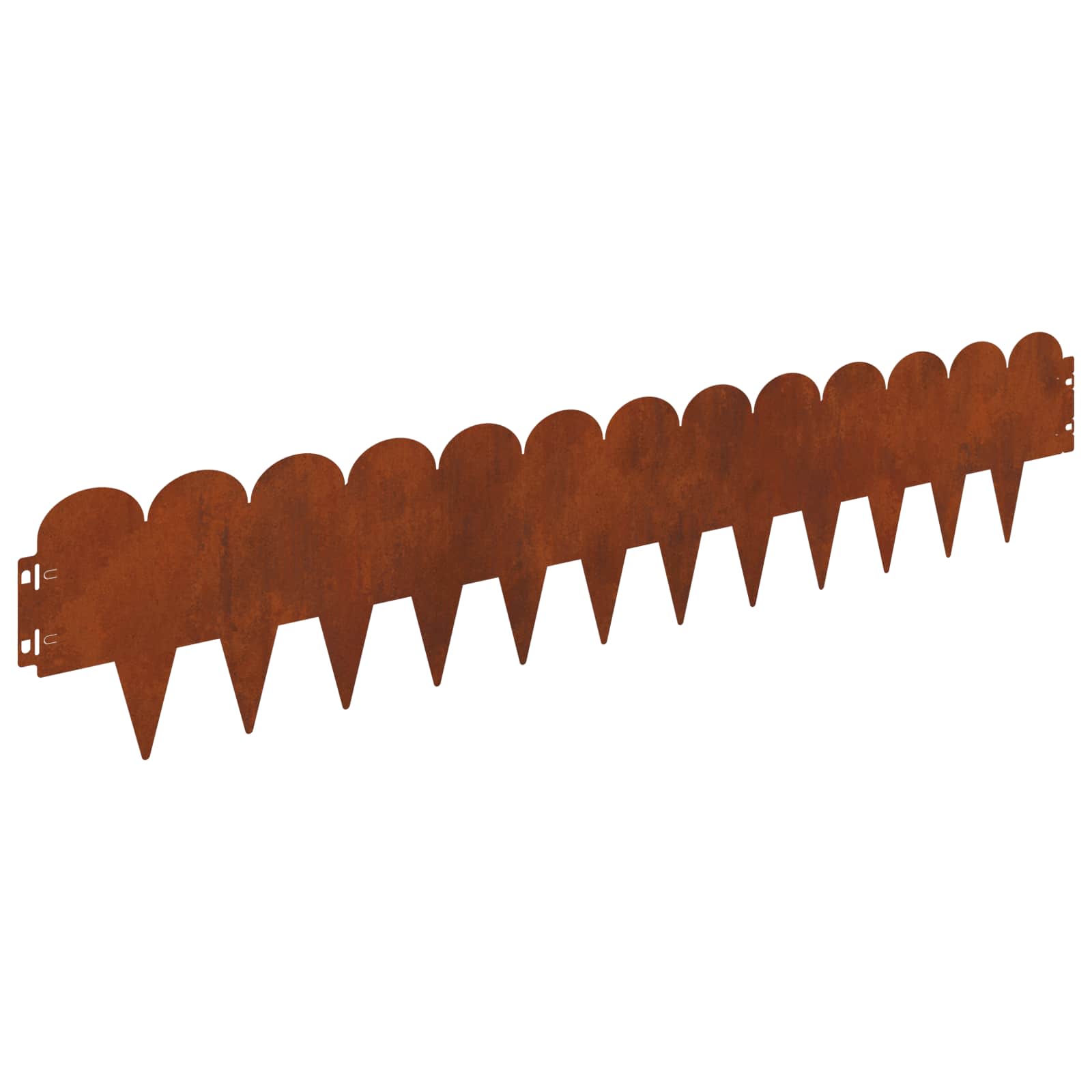 Lawn Edge Sharp&Round Top 10 pcs 103x20cm Steel Rusty