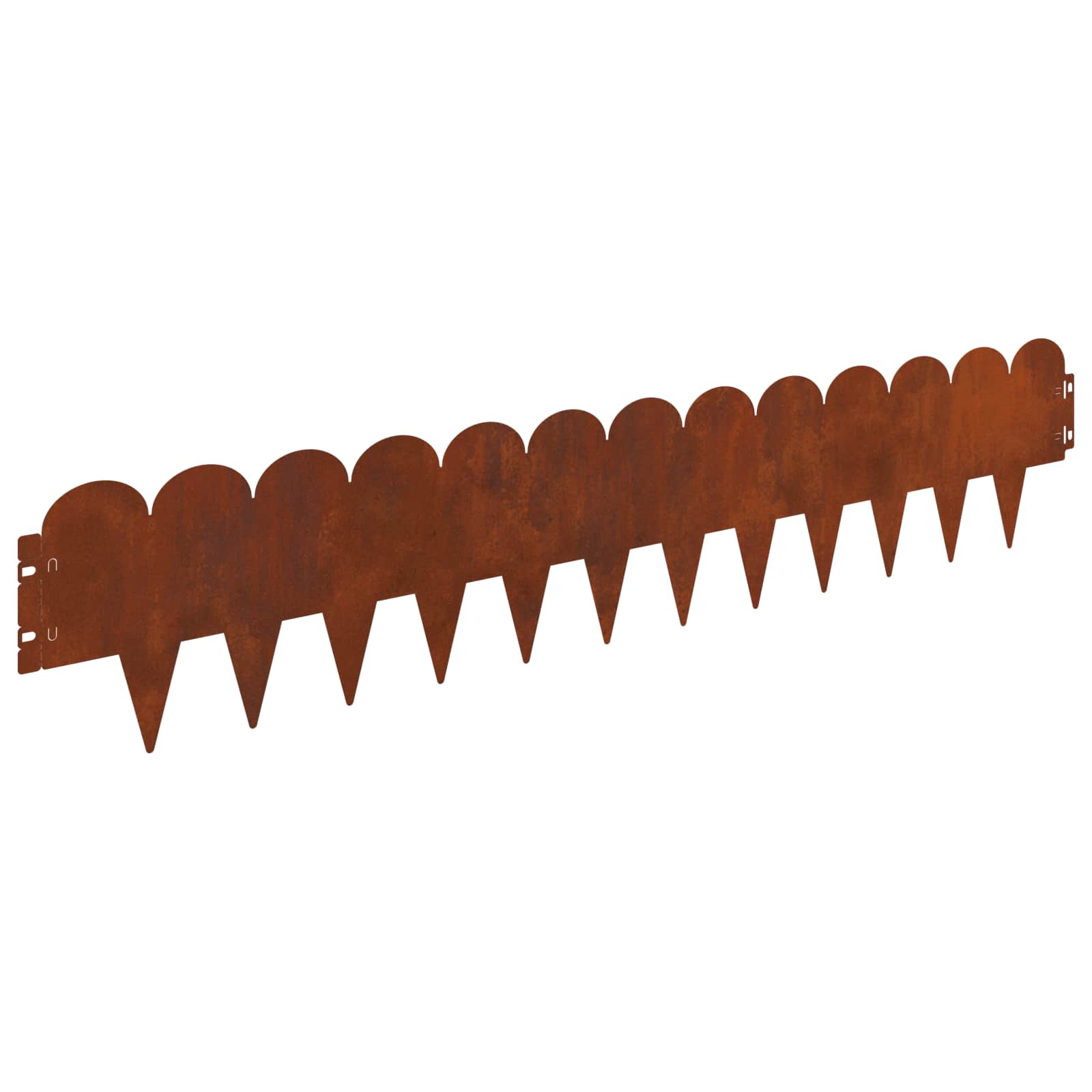 Lawn Edge Sharp&Round Top 20 pcs 103x20cm Steel Rusty