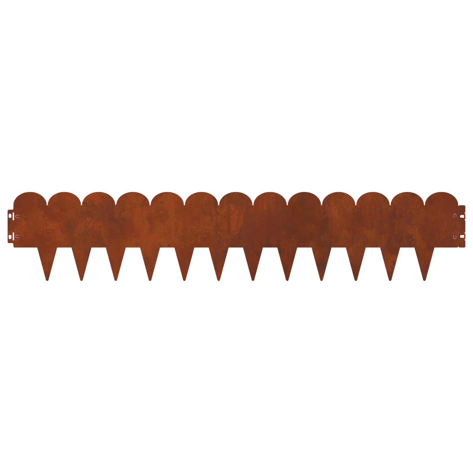 Lawn Edge Sharp&Round Top 20 pcs 103x20cm Steel Rusty