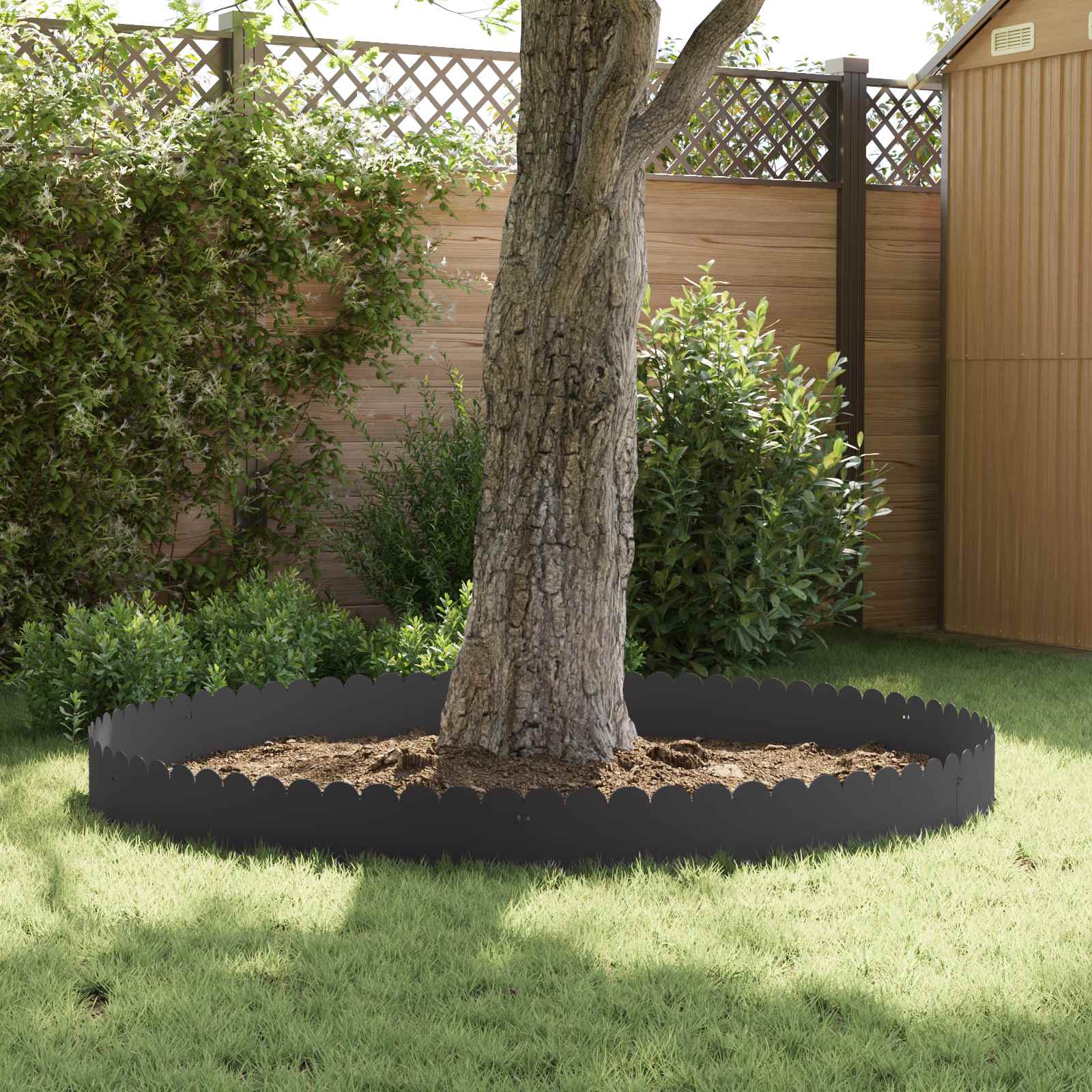 Lawn Edging 20 pcs 103 x 25 cm Steel Black