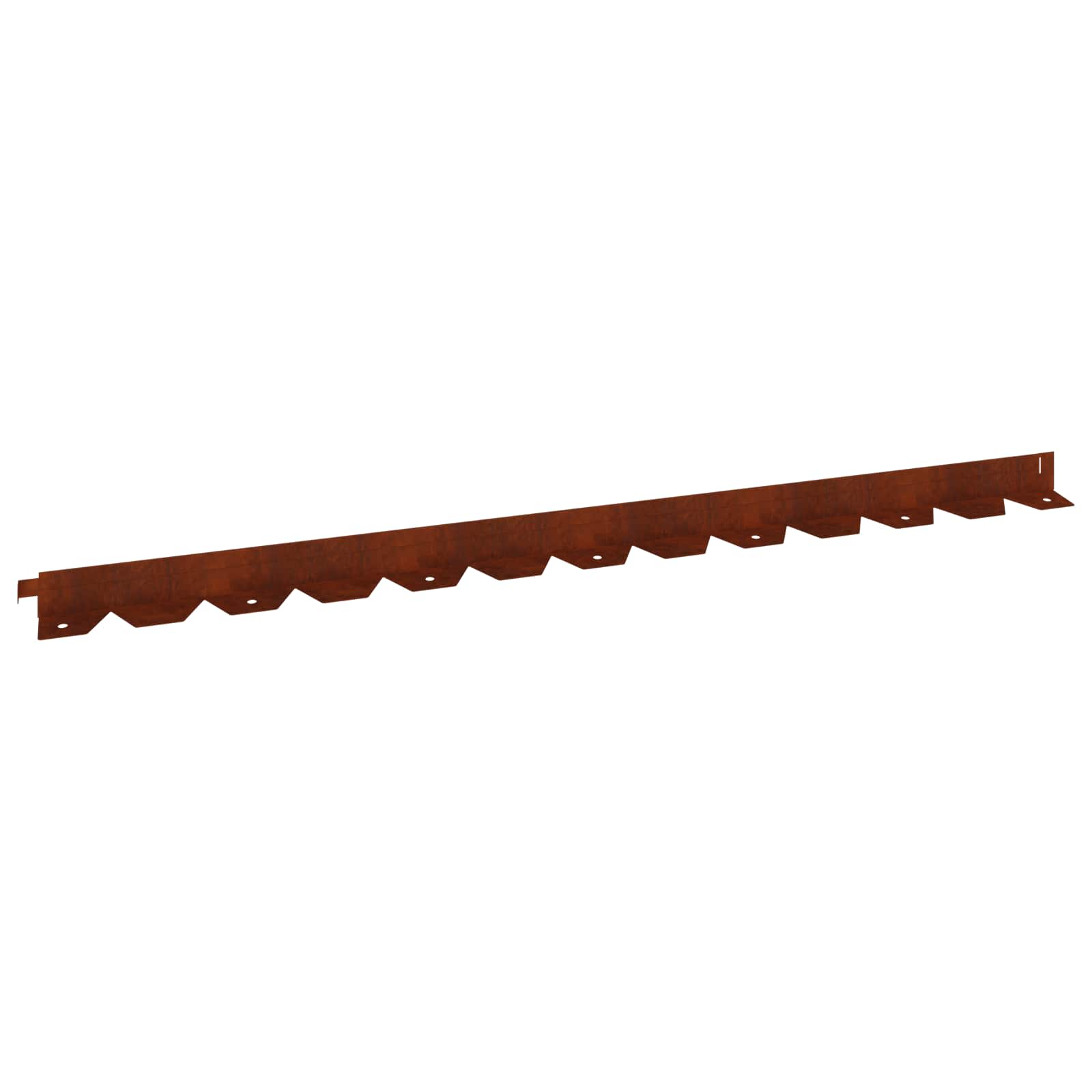 Lawn Edging 20 pcs 102 x 4 x 4 cm Steel Rusty
