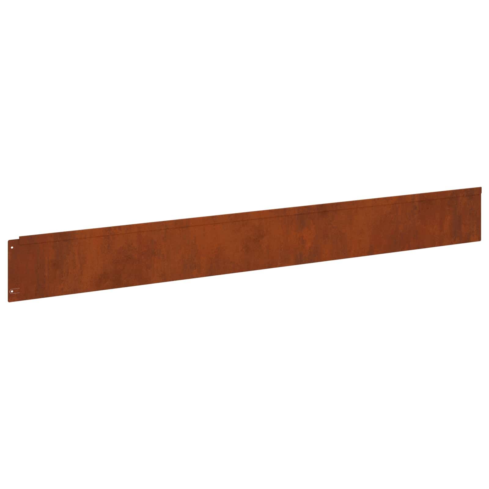 Lawn Edge with Top Fold 20 pcs 100x12cm Steel Rusty