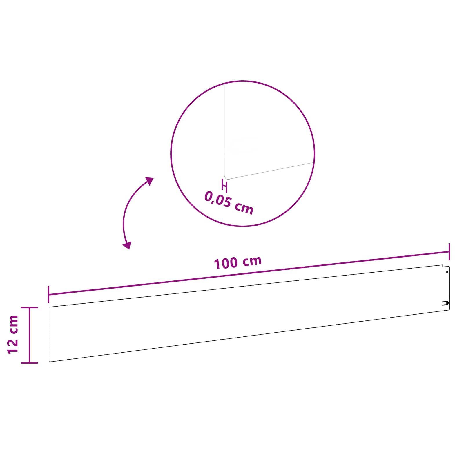 Lawn Edge with Top Fold 20 pcs 100x12cm Steel Rusty