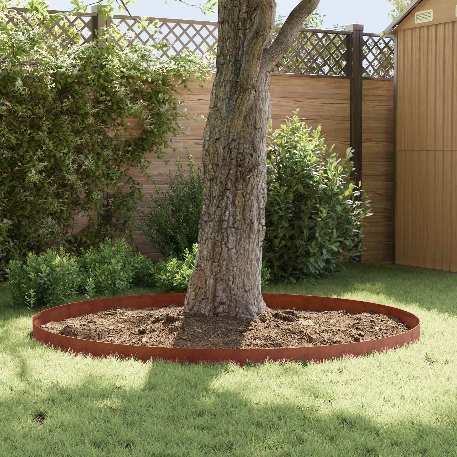 Lawn Edge with Top Fold 10 pcs 100x15cm Steel Rusty