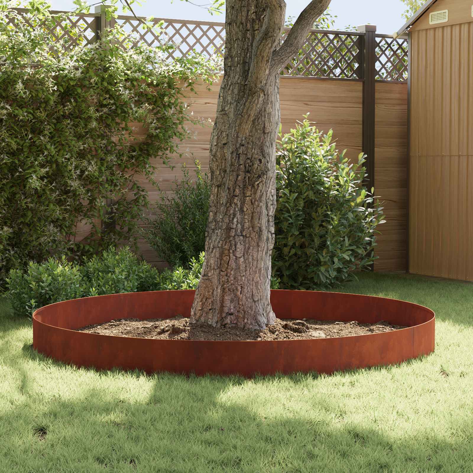 Lawn Edging 10 pcs 100 x 18 cm Steel Rusty