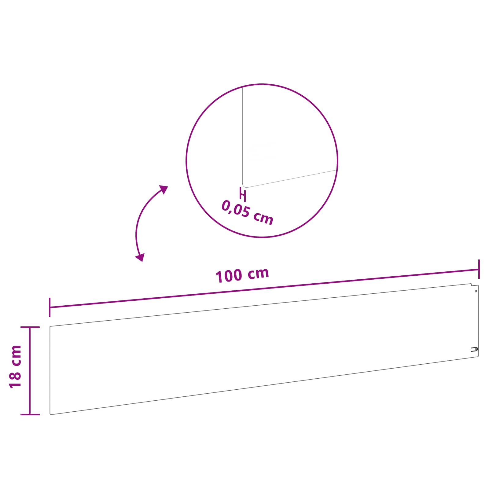 Lawn Edging 10 pcs 100 x 18 cm Steel Rusty