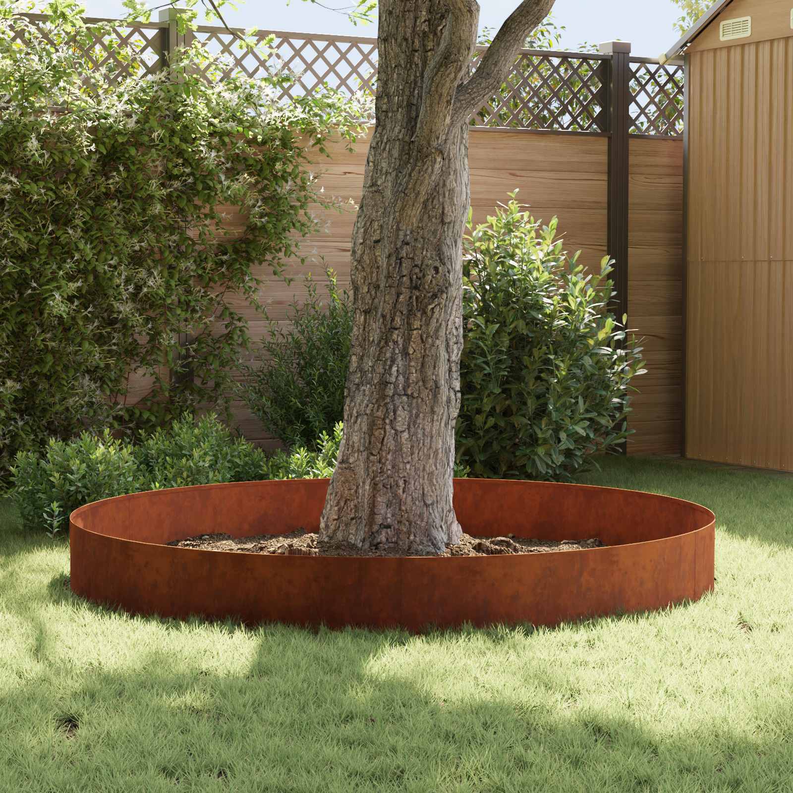 Lawn Edging 10 pcs 100 x 22 cm Steel Rusty