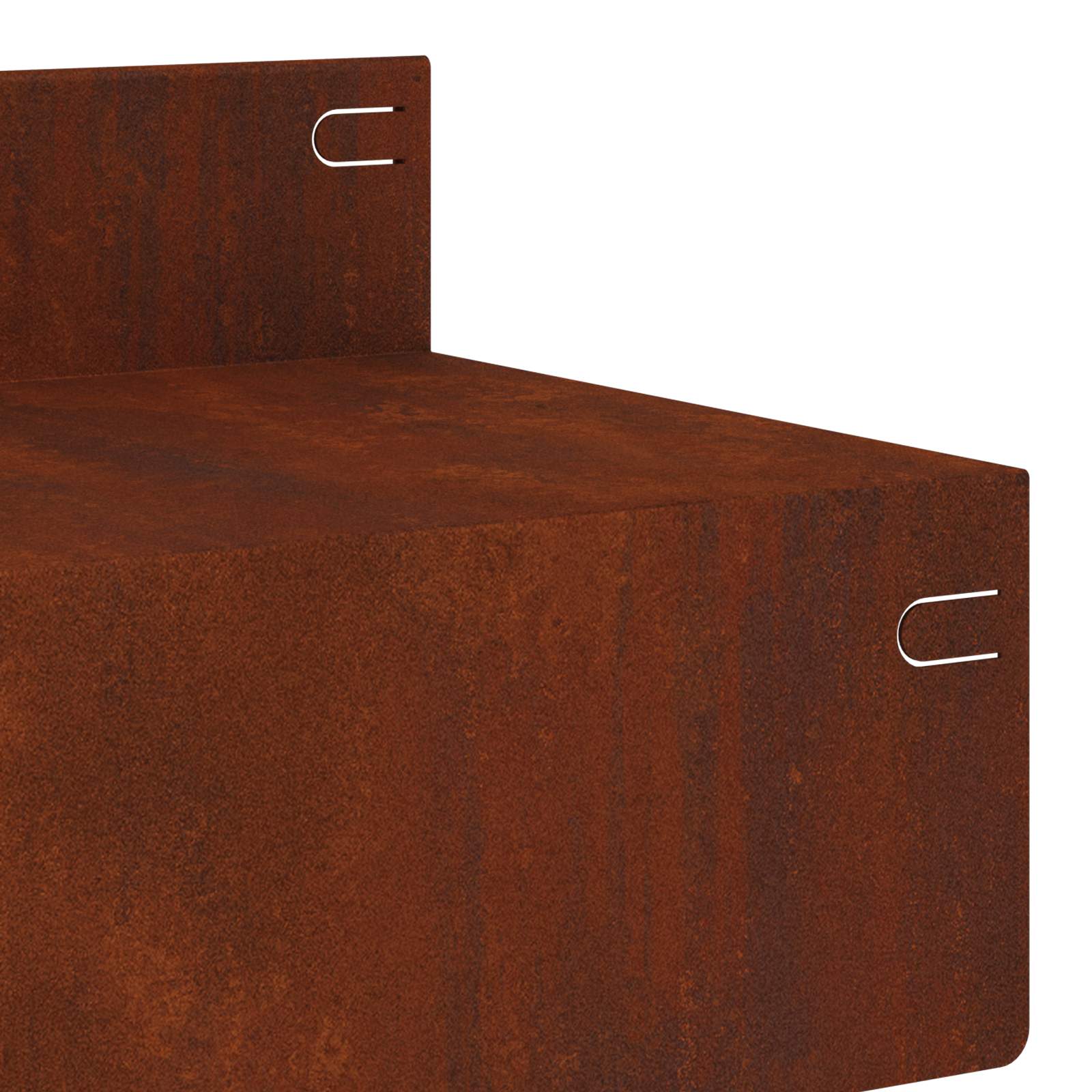 Lawn Edging 10 pcs 100 x 10 x 8 cm Steel Rusty