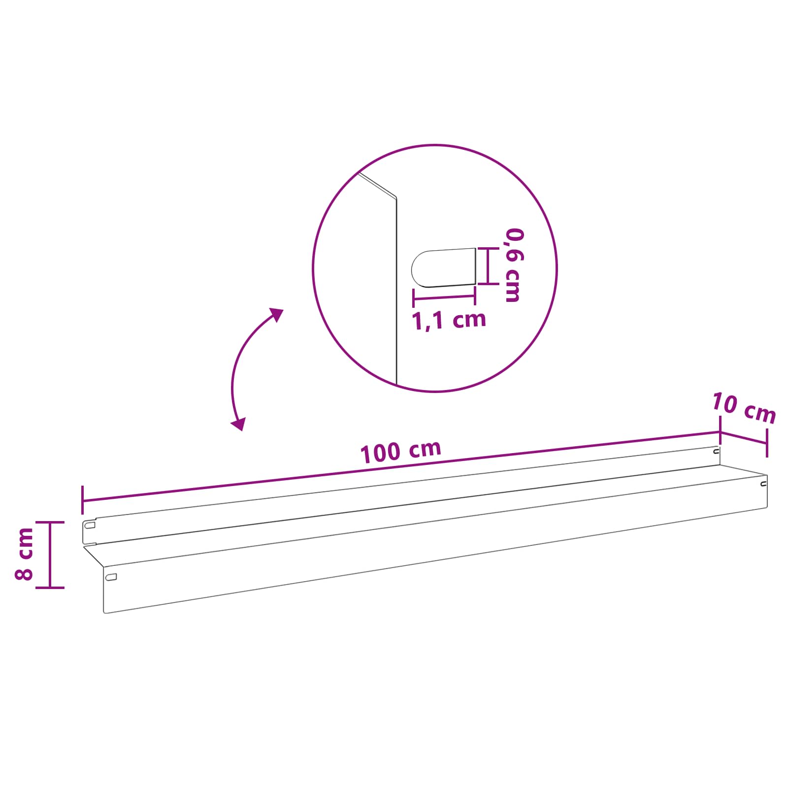 Lawn Edging 10 pcs 100 x 10 x 8 cm Steel Rusty