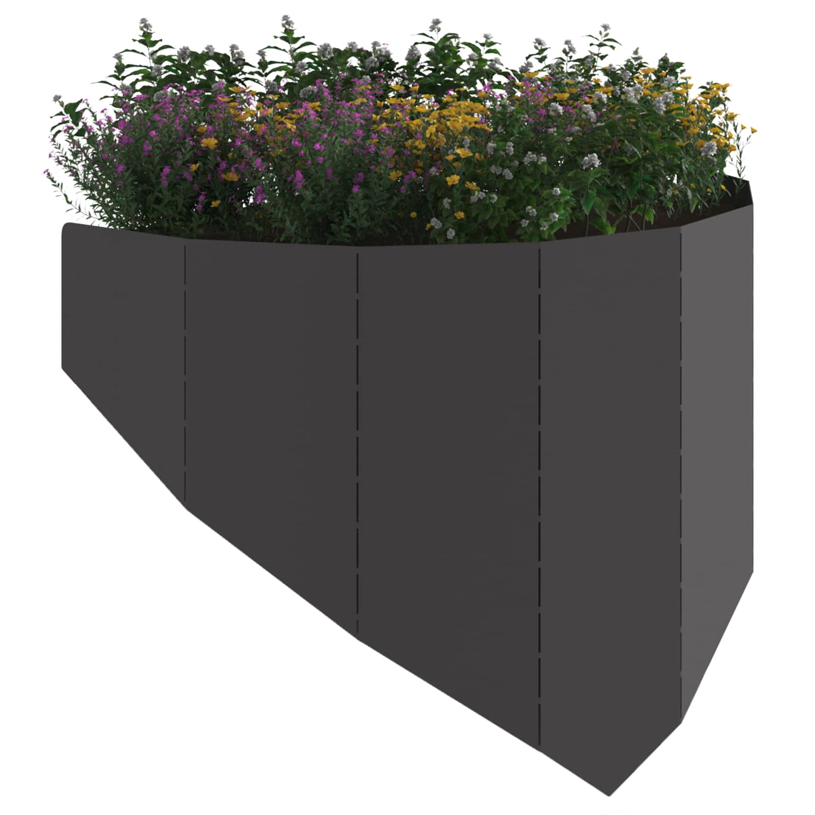 Lawn Edging 4 pcs 100 x 45 cm Steel Black