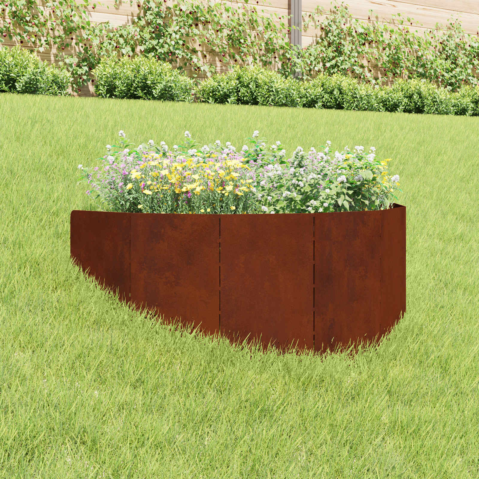 Lawn Edging 100 x 45 cm Steel Rusty