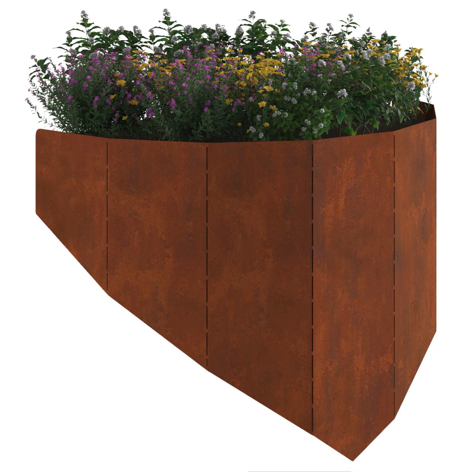 Lawn Edging 4 pcs 100 x 45 cm Steel Rusty