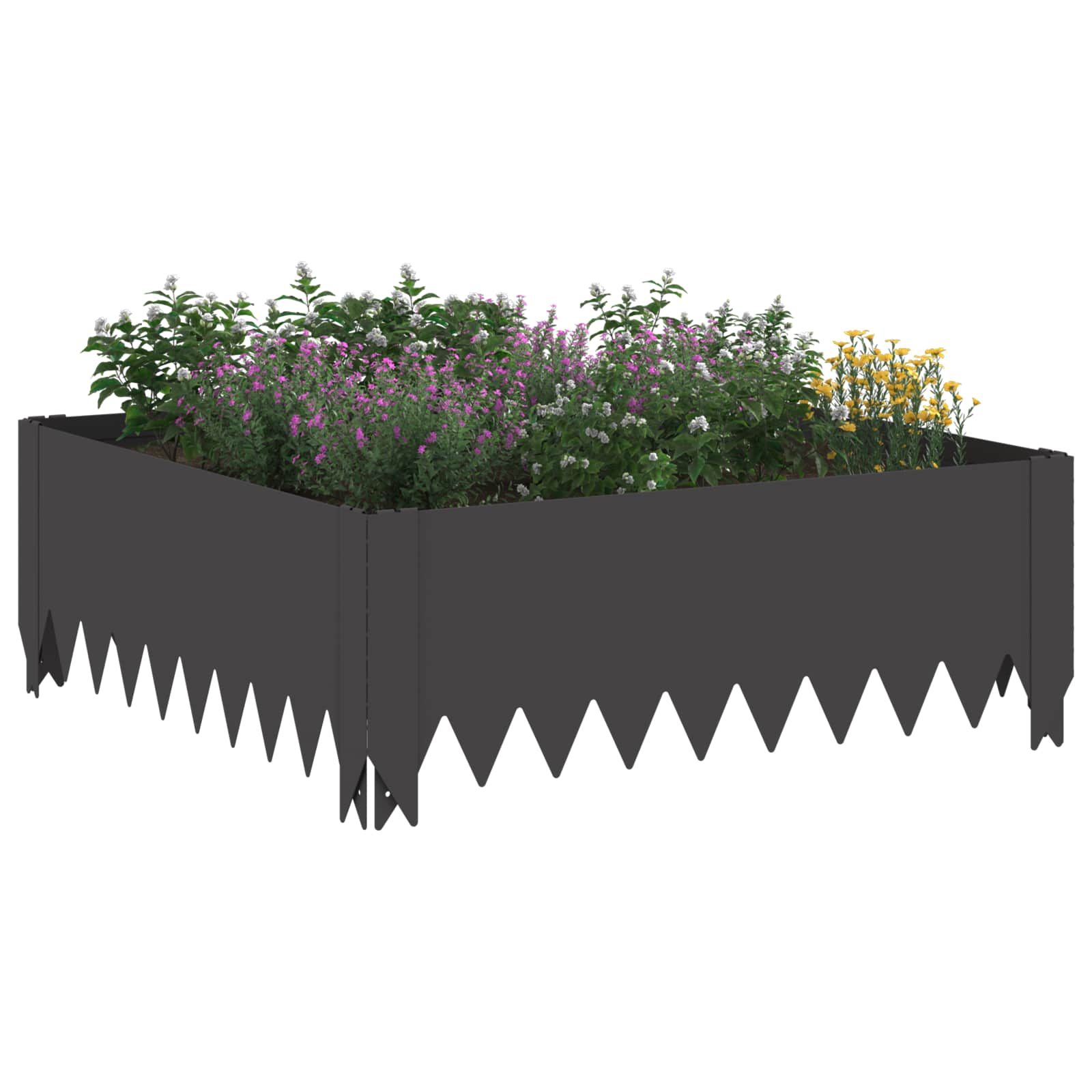 Lawn Edging 60 x 60 x 20 cm Steel Black
