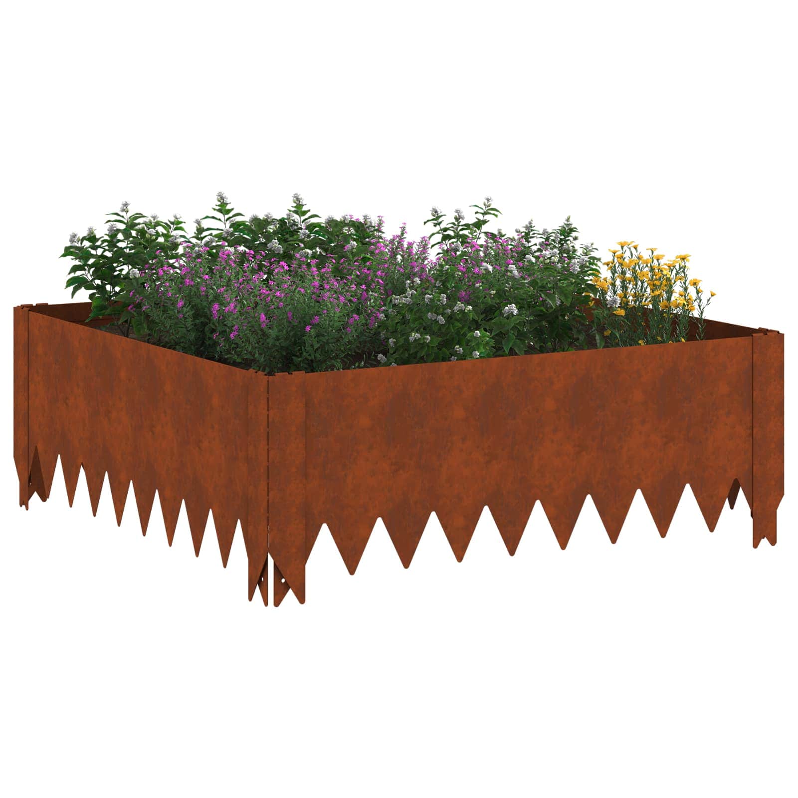 Lawn Edging 60 x 60 x 20 cm Steel Rusty