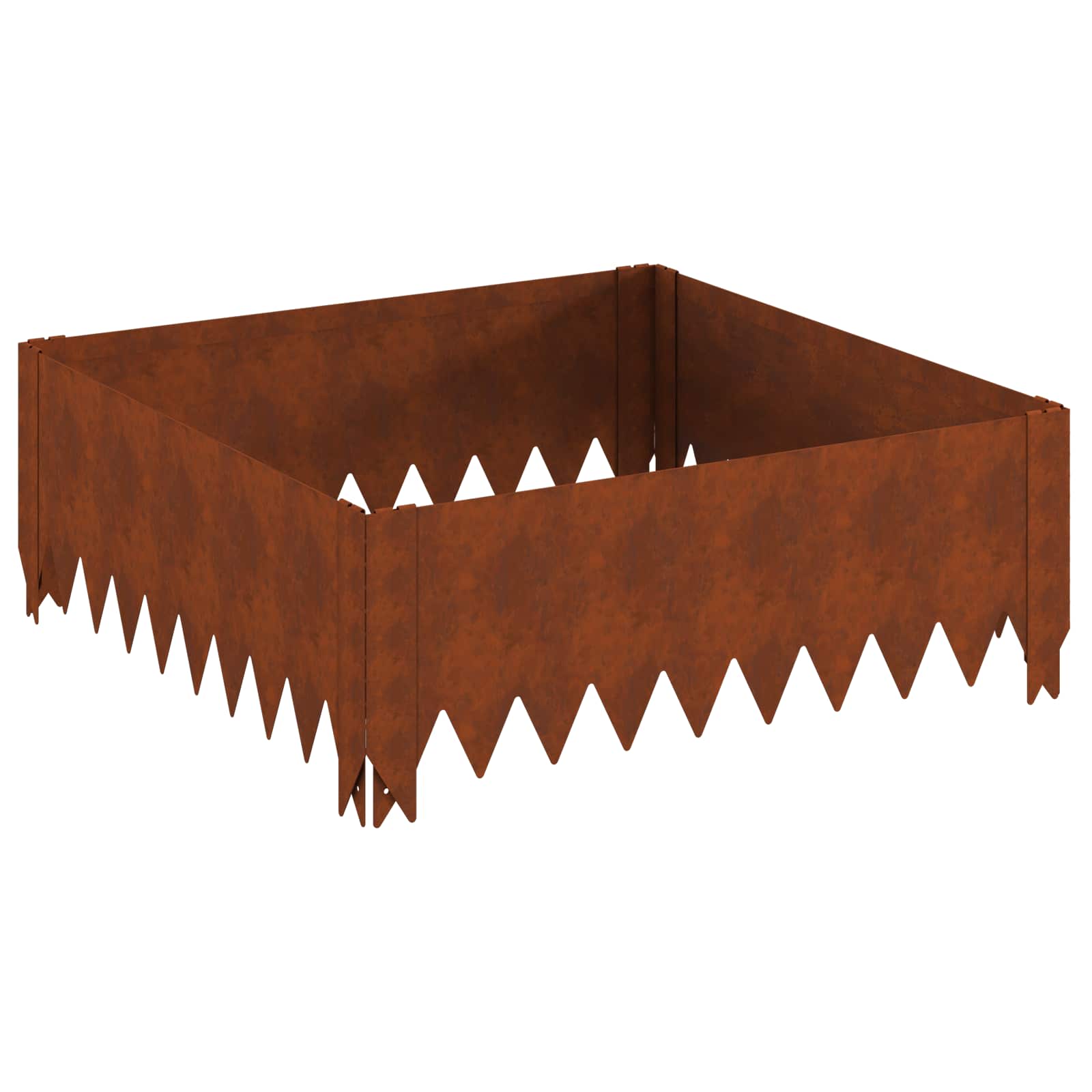 Lawn Edging 4 pcs 60 x 60 x 20 cm Steel Rusty