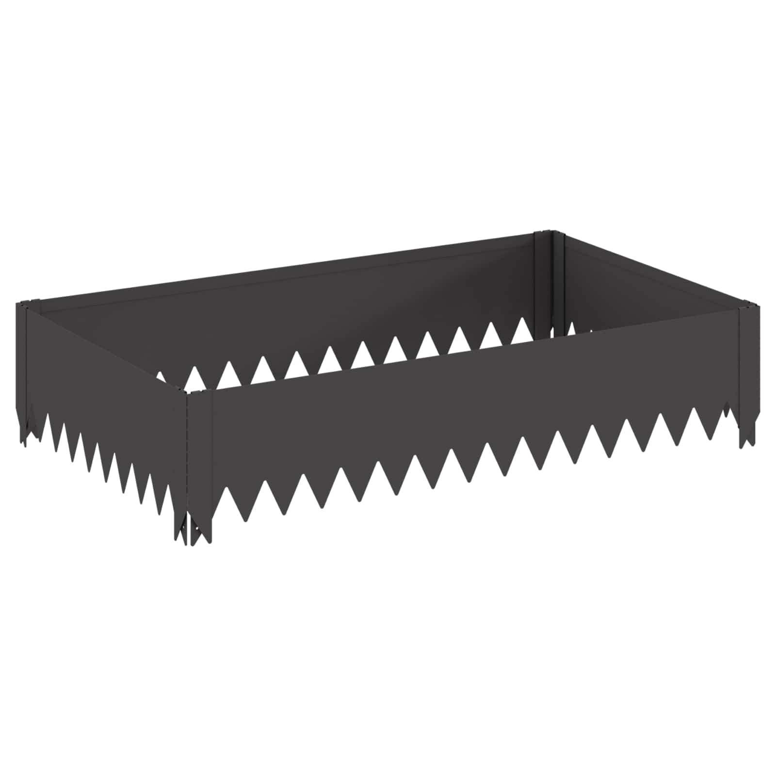 Lawn Edging 4 pcs 100 x 60 x 20 cm Steel Black