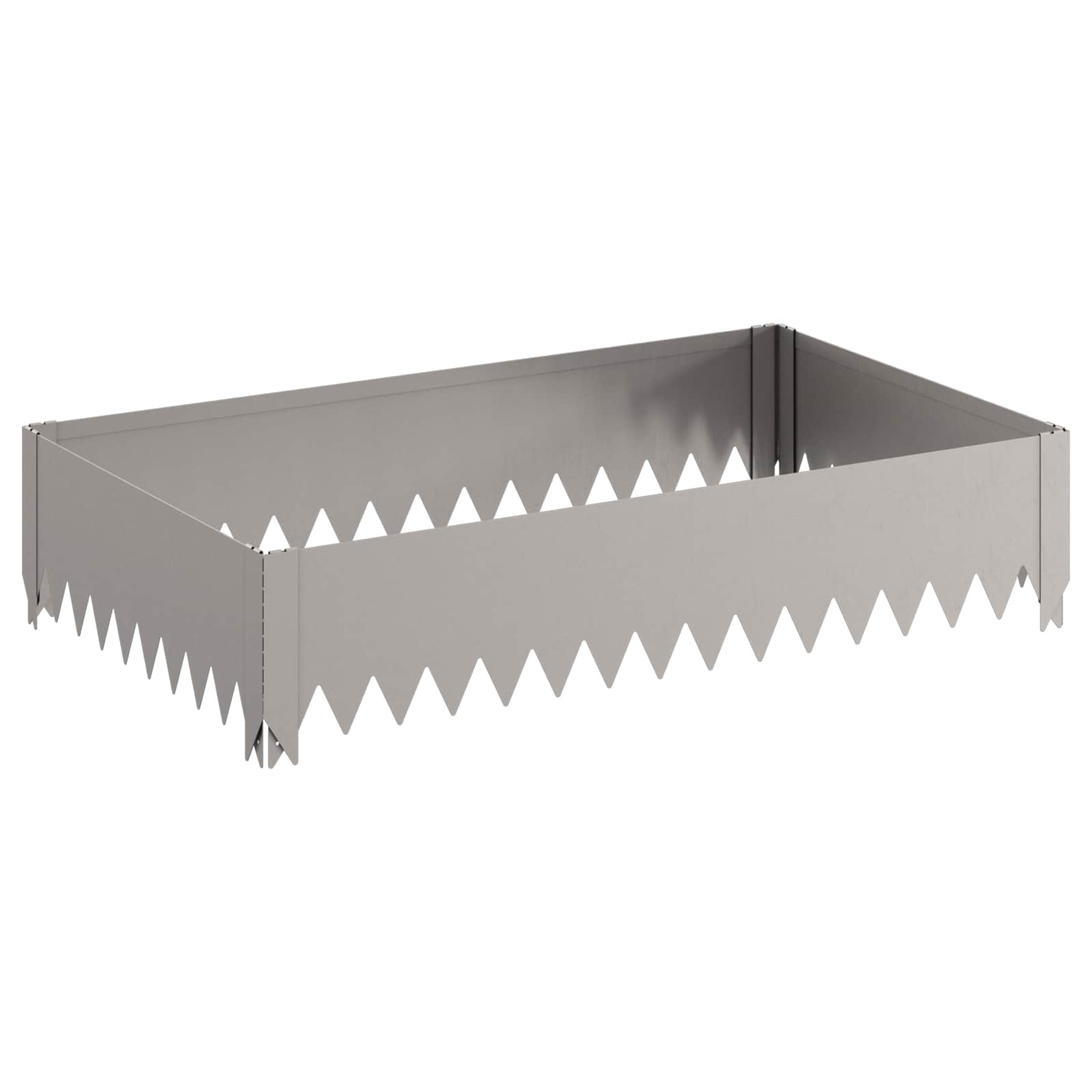 Lawn Edging 4 pcs 100 x 60 x 20 cm Steel Rusty