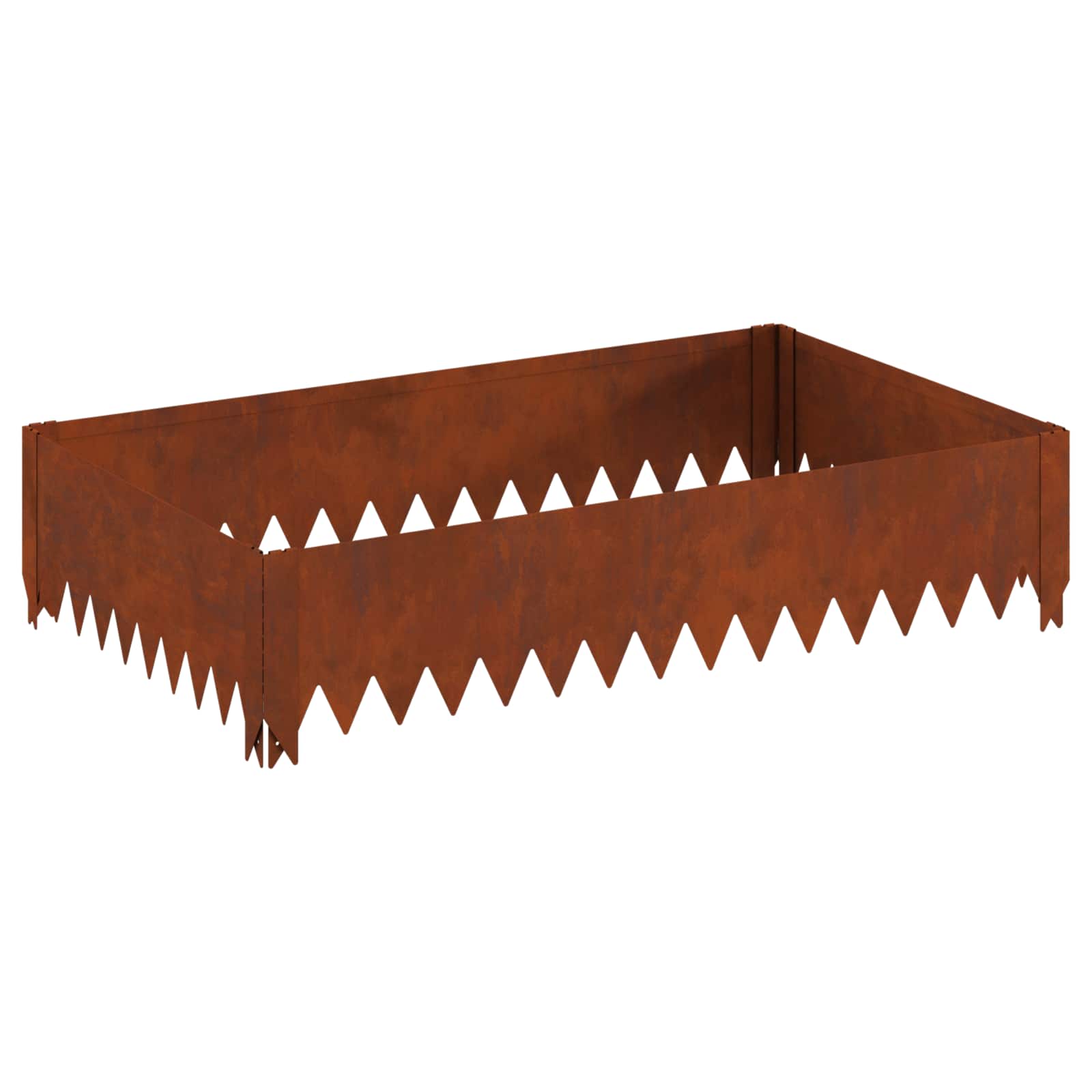Lawn Edging 4 pcs 100 x 60 x 20 cm Steel Rusty