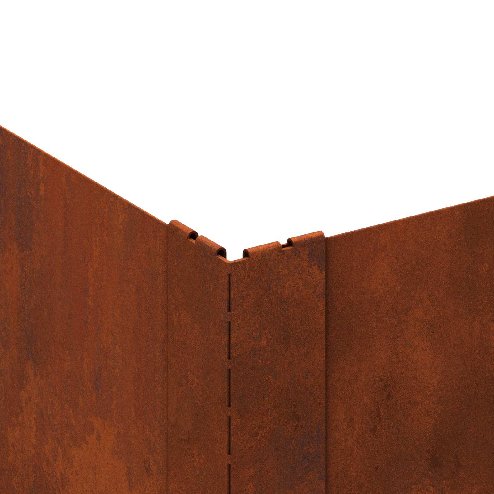 Lawn Edging 4 pcs 100 x 100 x 20 cm Steel Rusty