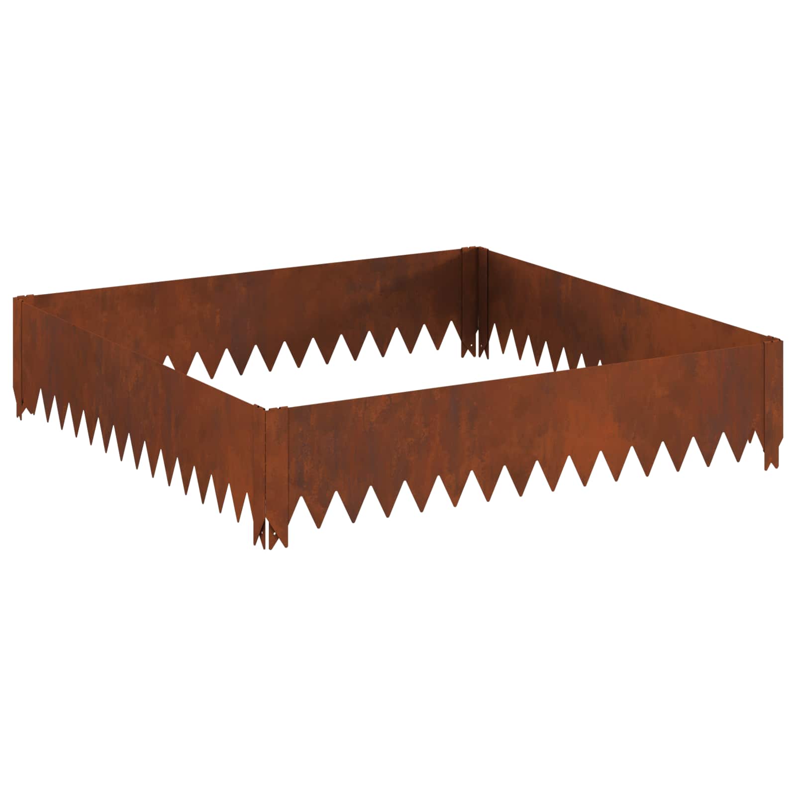 Lawn Edging 4 pcs 100 x 100 x 20 cm Steel Rusty