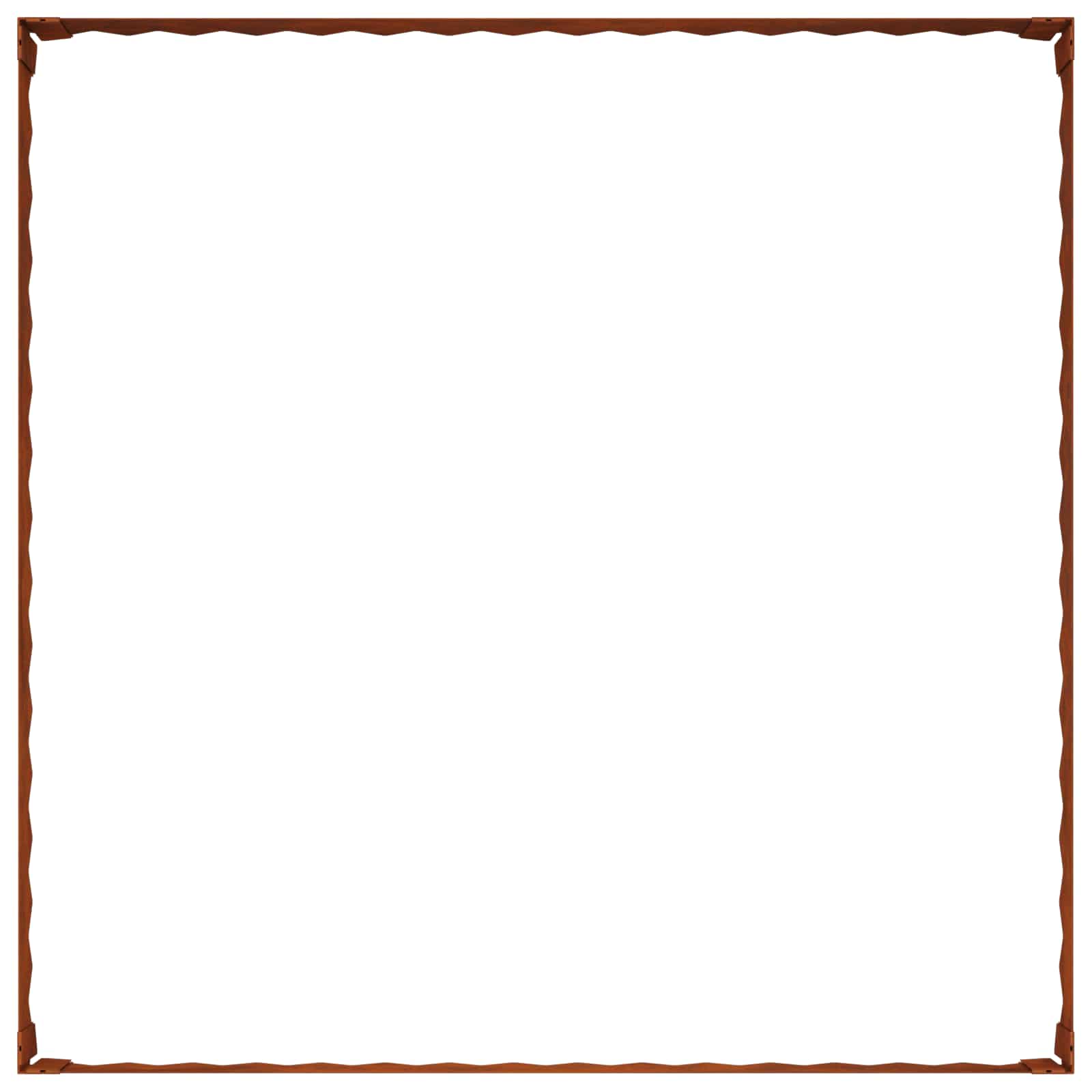 Lawn Edging 4 pcs 100 x 100 x 20 cm Steel Rusty