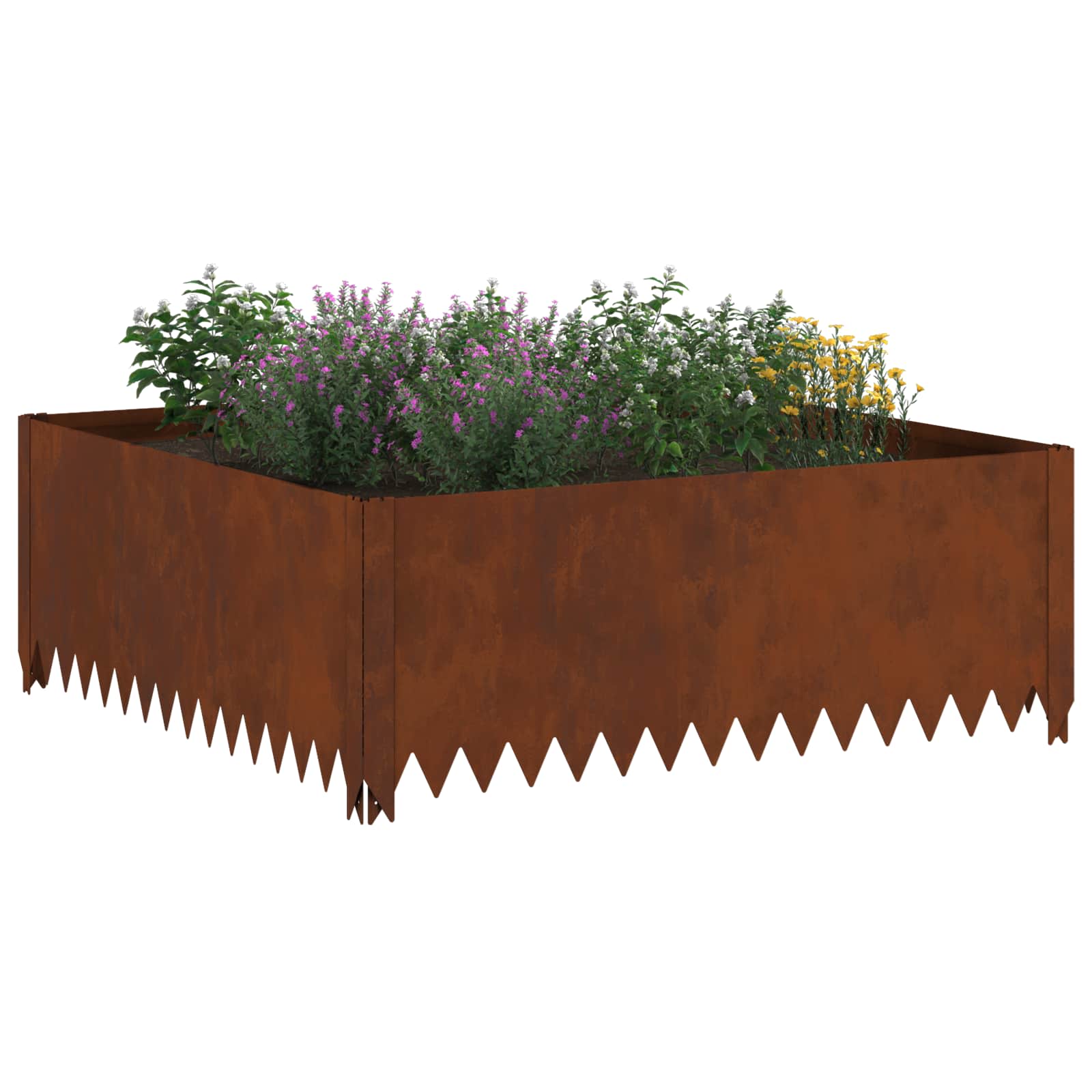 Lawn Edging 100 x 100 x 35 cm Steel Rusty