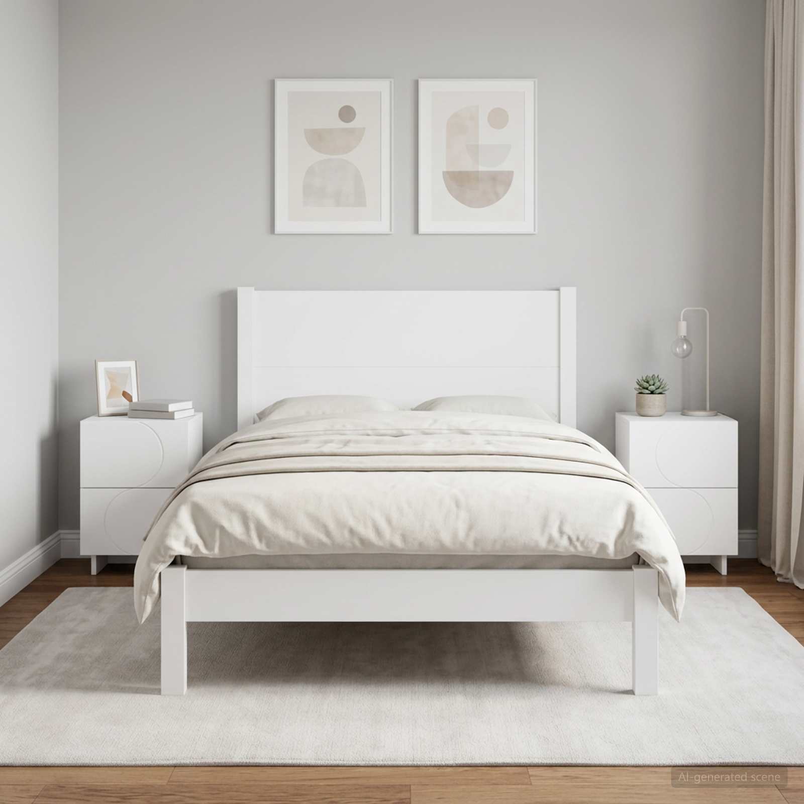 Bedside Cabinet 2 pcs White 33.5 x 34.5 x 50 cm Engineered Wood