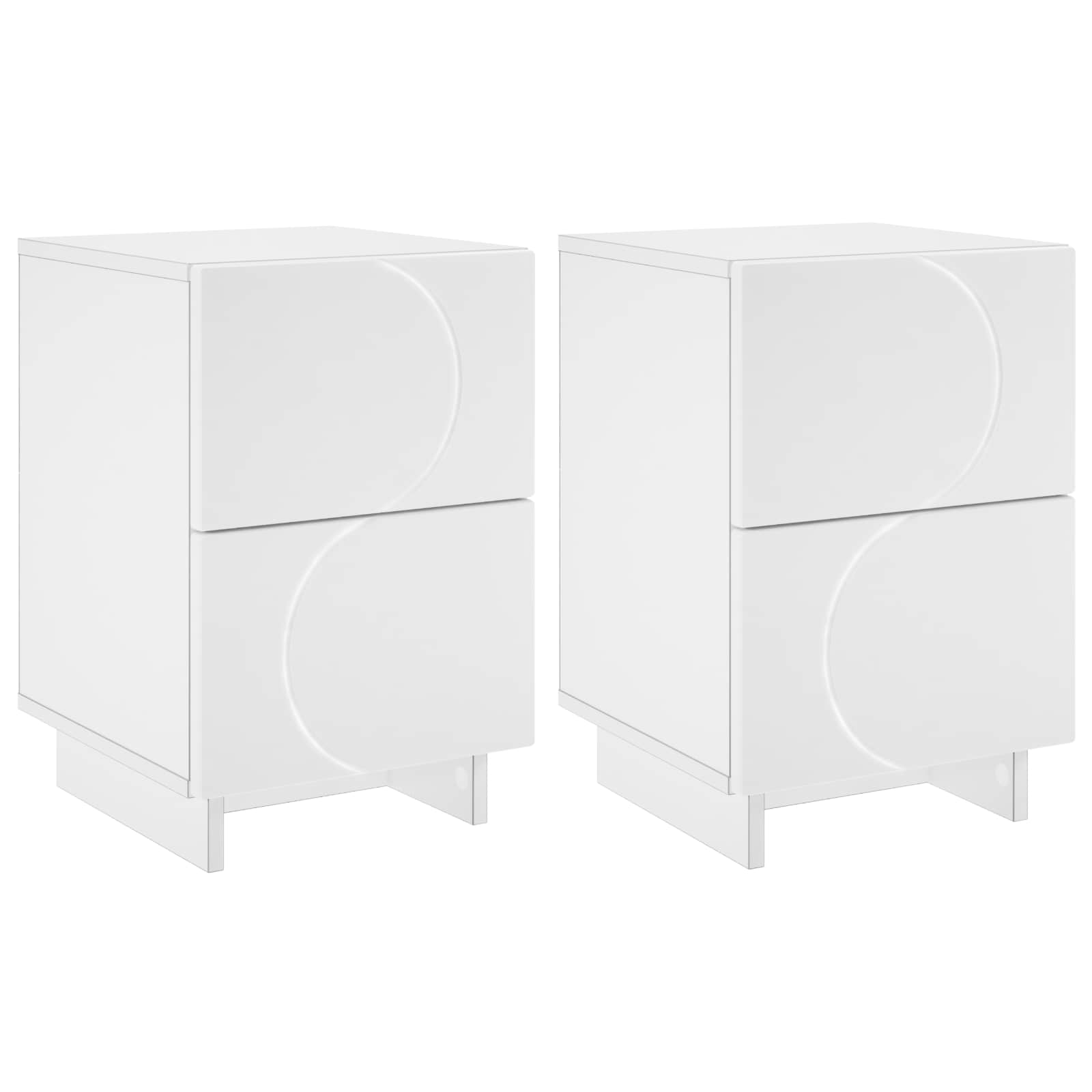 Bedside Cabinet 2 pcs White 33.5 x 34.5 x 50 cm Engineered Wood