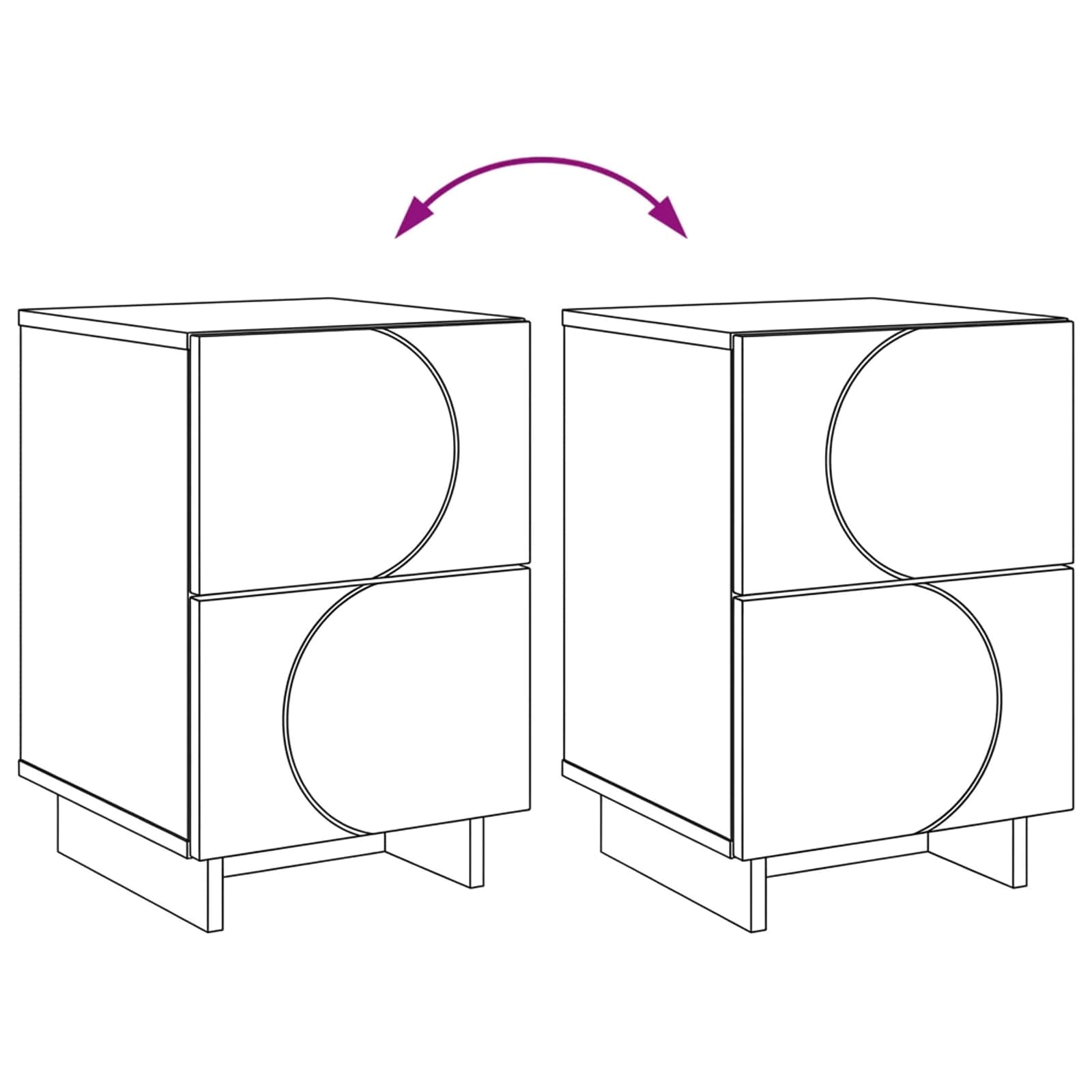 Bedside Cabinet 2 pcs Sonoma Oak 33.5 x 34.5 x 50 cm