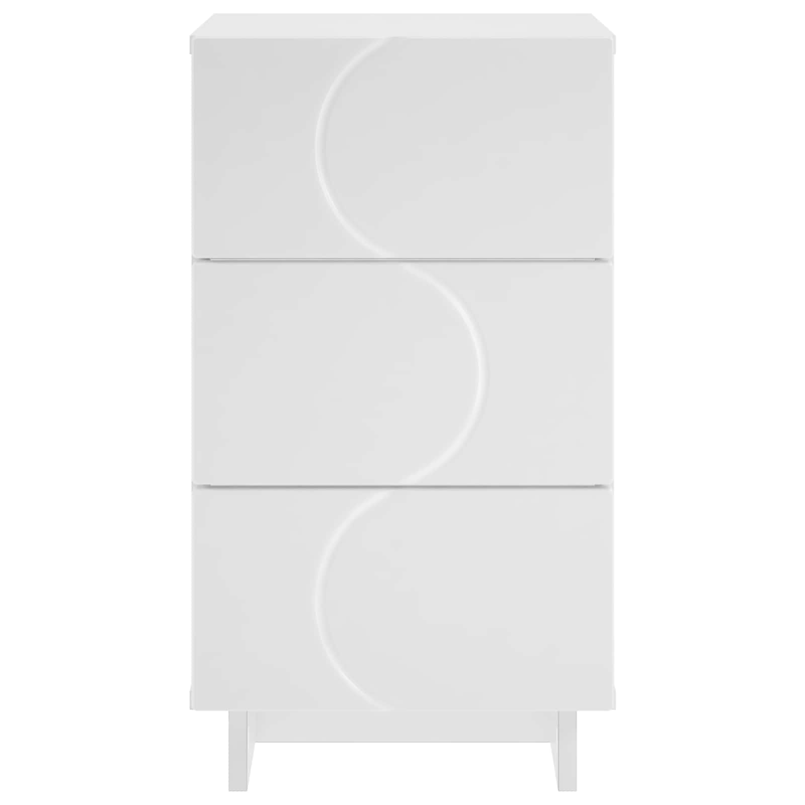 Bedside Cabinet White 33.5 x 34.5 x 60 cm Engineered Wood