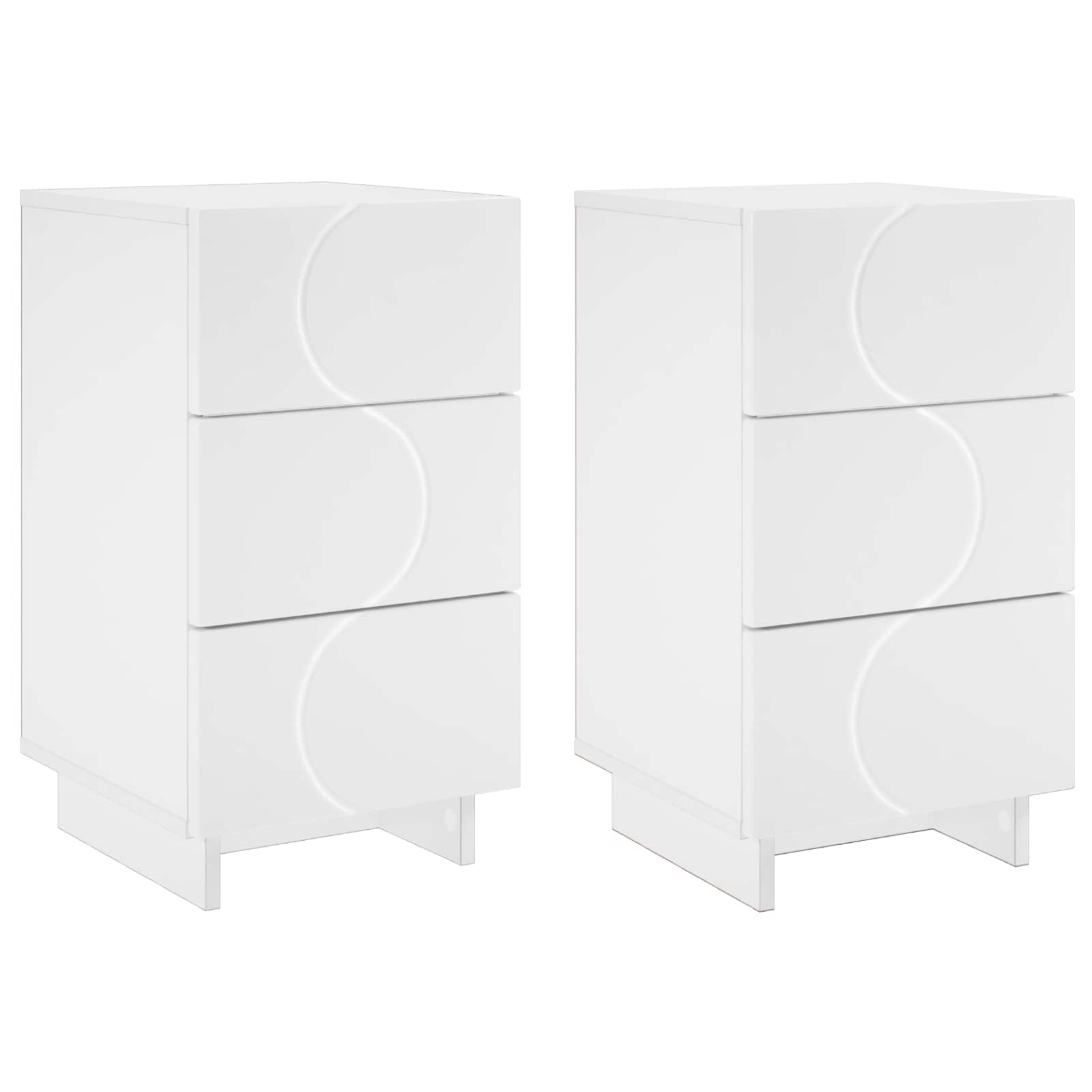 Bedside Cabinet 2 pcs White 33.5 x 34.5 x 60 cm Engineered Wood