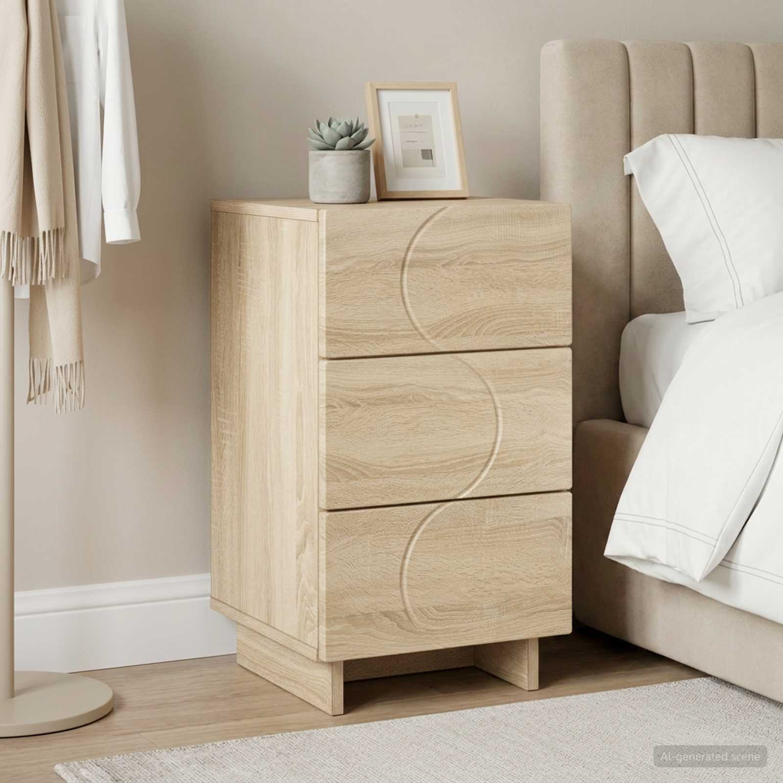Bedside Cabinet Sonoma Oak 33.5 x 34.5 x 60 cm Engineered Wood