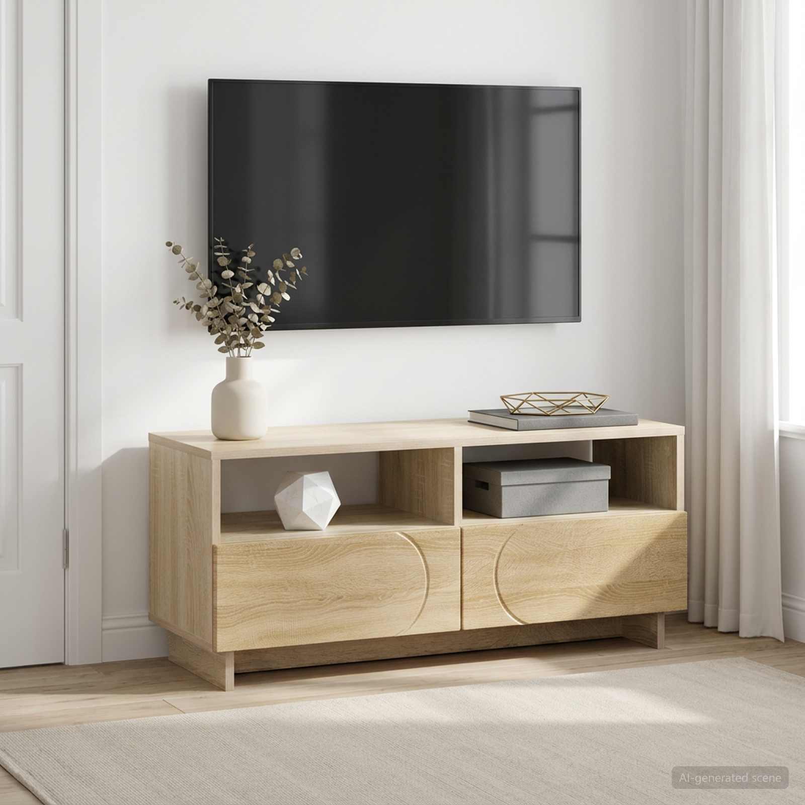 TV Stand 90 x 34.5 x 40 cm Sonoma Oak Engineered Wood
