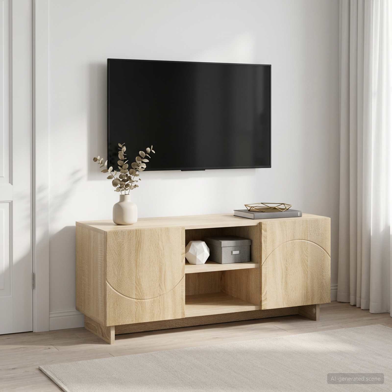 TV Stand 90 x 34.5 x 40 cm Sonoma Oak Engineered Wood