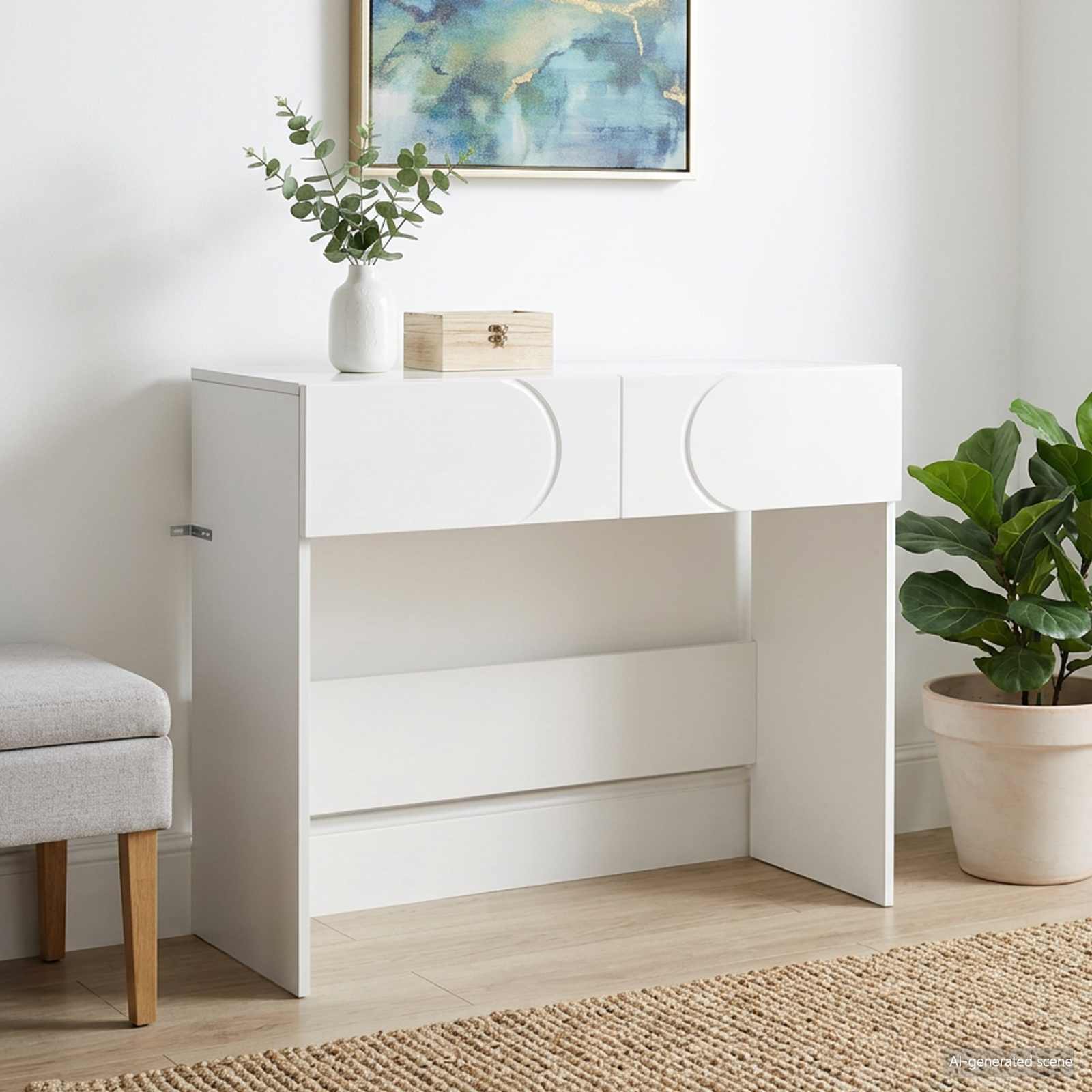 Console Table White 96.5 x 38 x 75 cm Engineered Wood