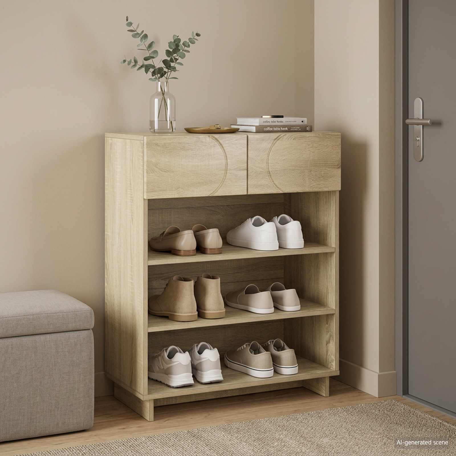Shoe Cabinet 73 x 38 x 87.5 cm Engineered Wood Sonoma Oak